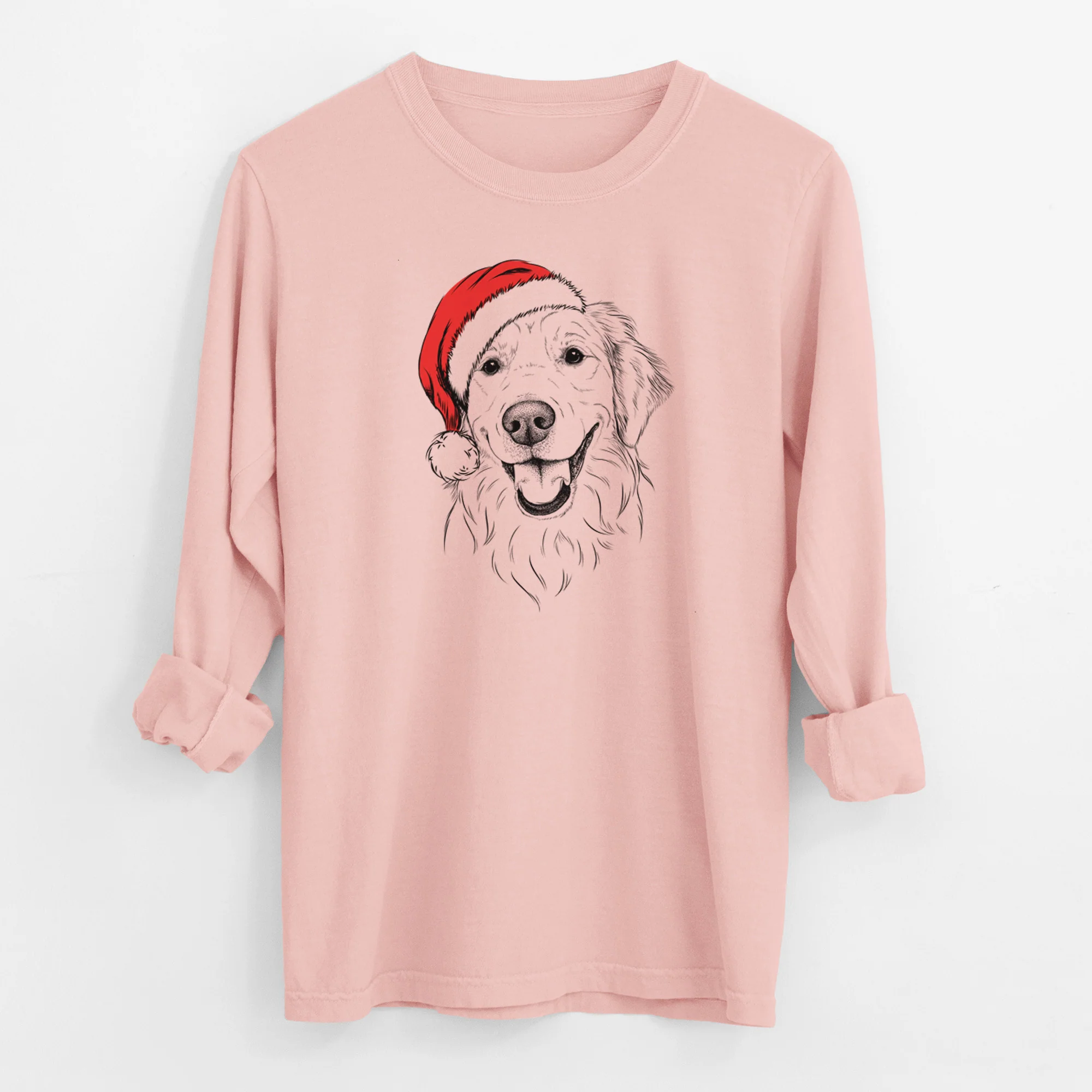 Santa Maple the Golden Retriever - Men's Heavyweight 100% Cotton Long Sleeve - Image 11