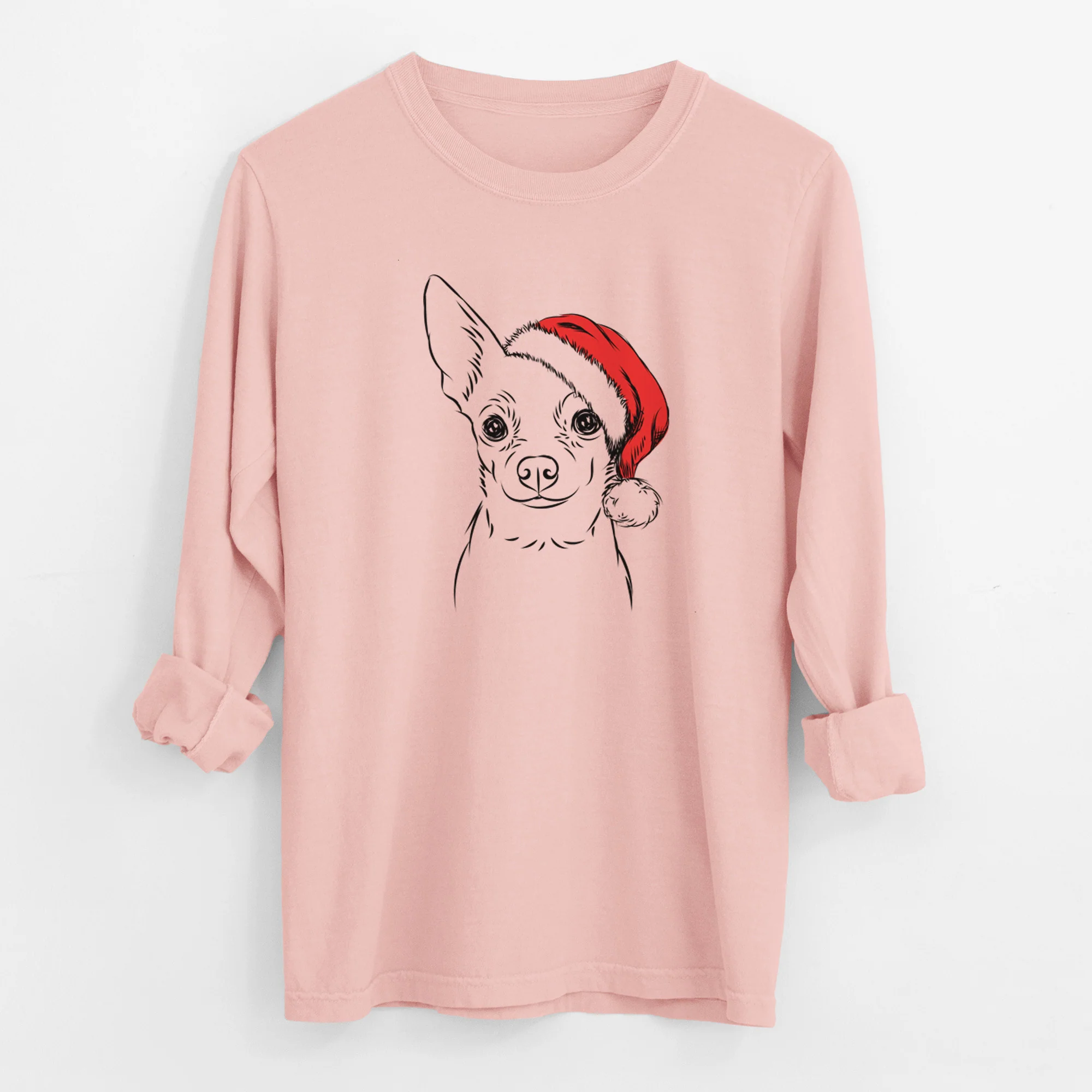 Santa Martini the Chihuahua - Men's Heavyweight 100% Cotton Long Sleeve - Image 11