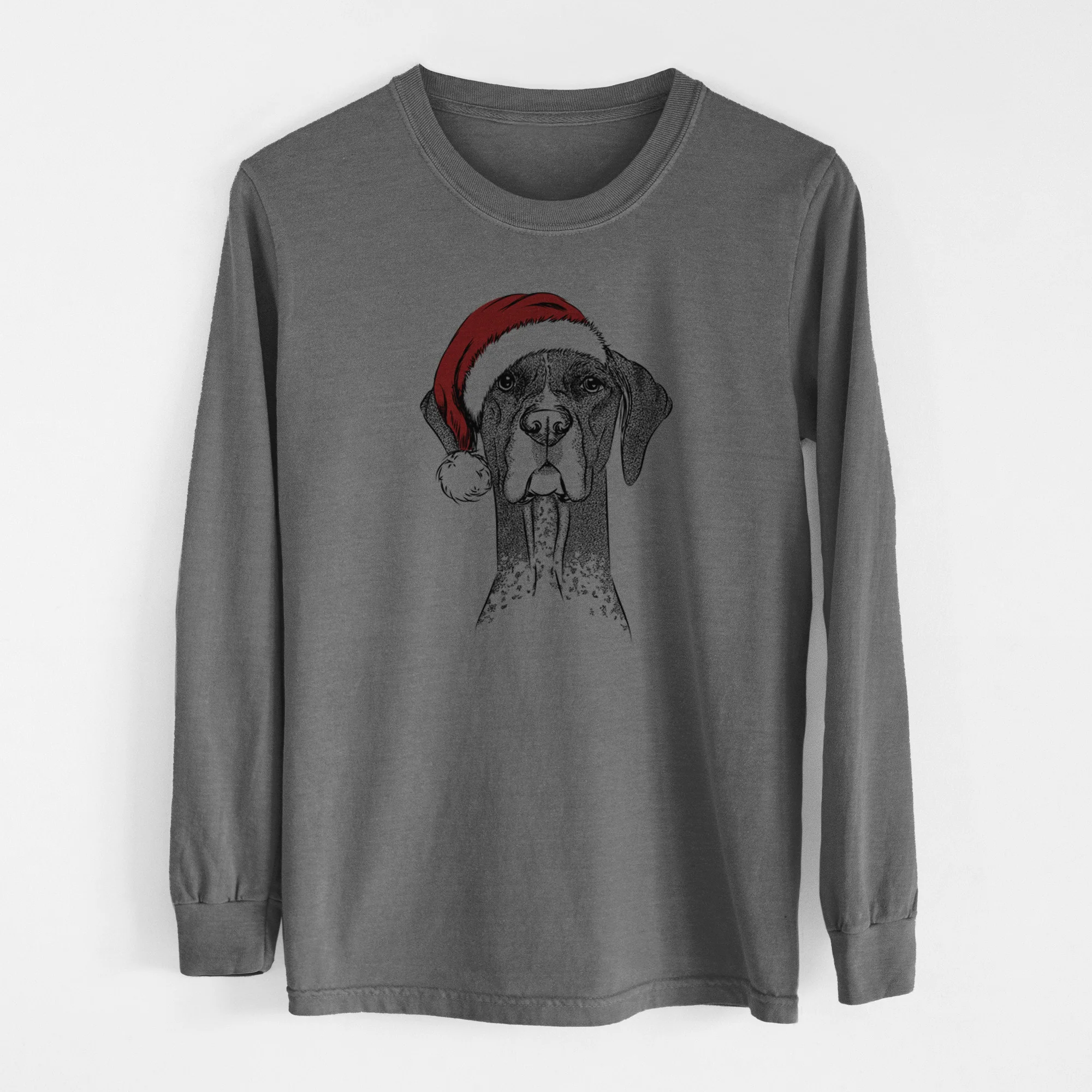 Santa Mattis the German Shorthaired Pointer - Men's Heavyweight 100% Cotton Long Sleeve - Image 14