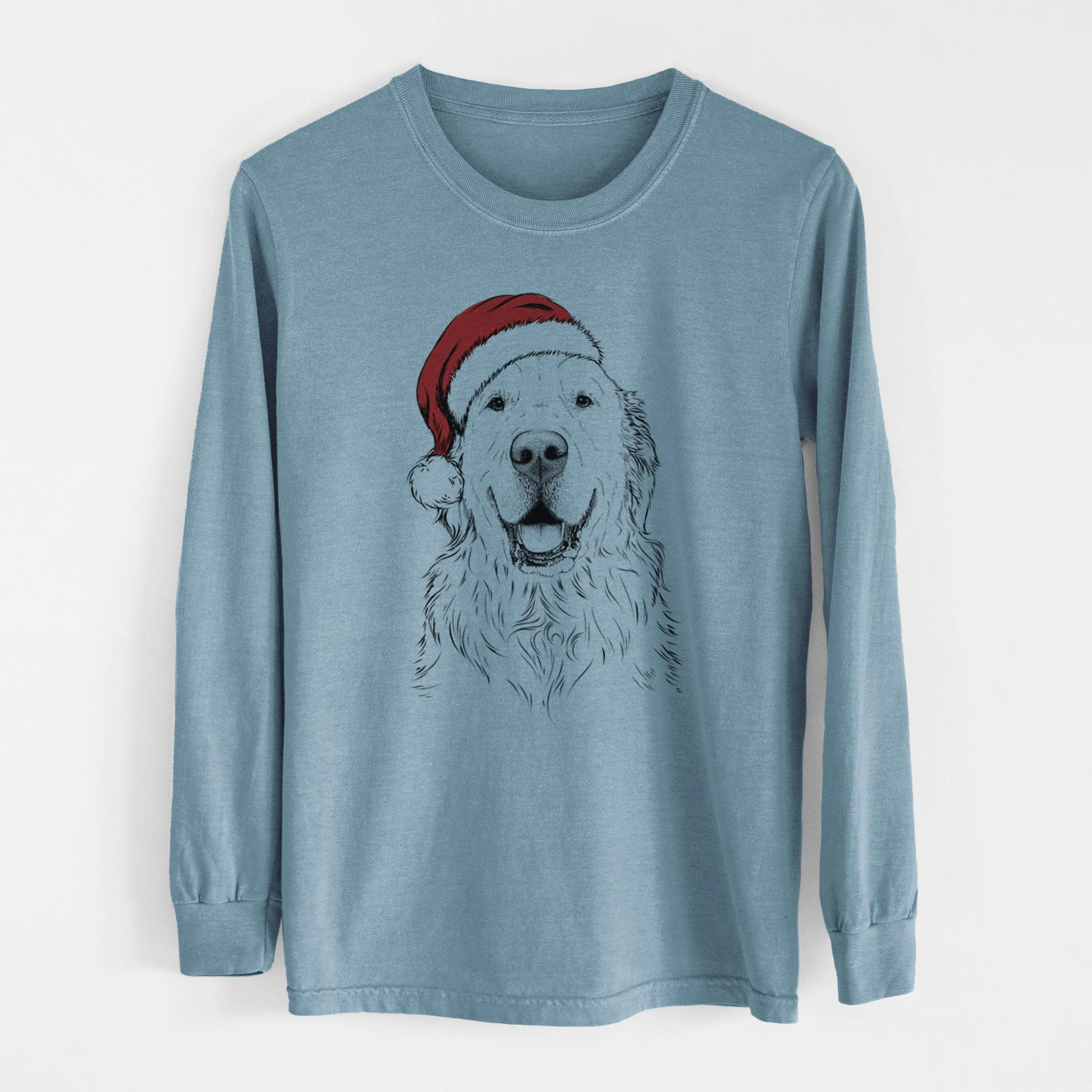 Santa Maximus the Golden Retriever - Heavyweight 100% Cotton Long Sleeve - Image 8