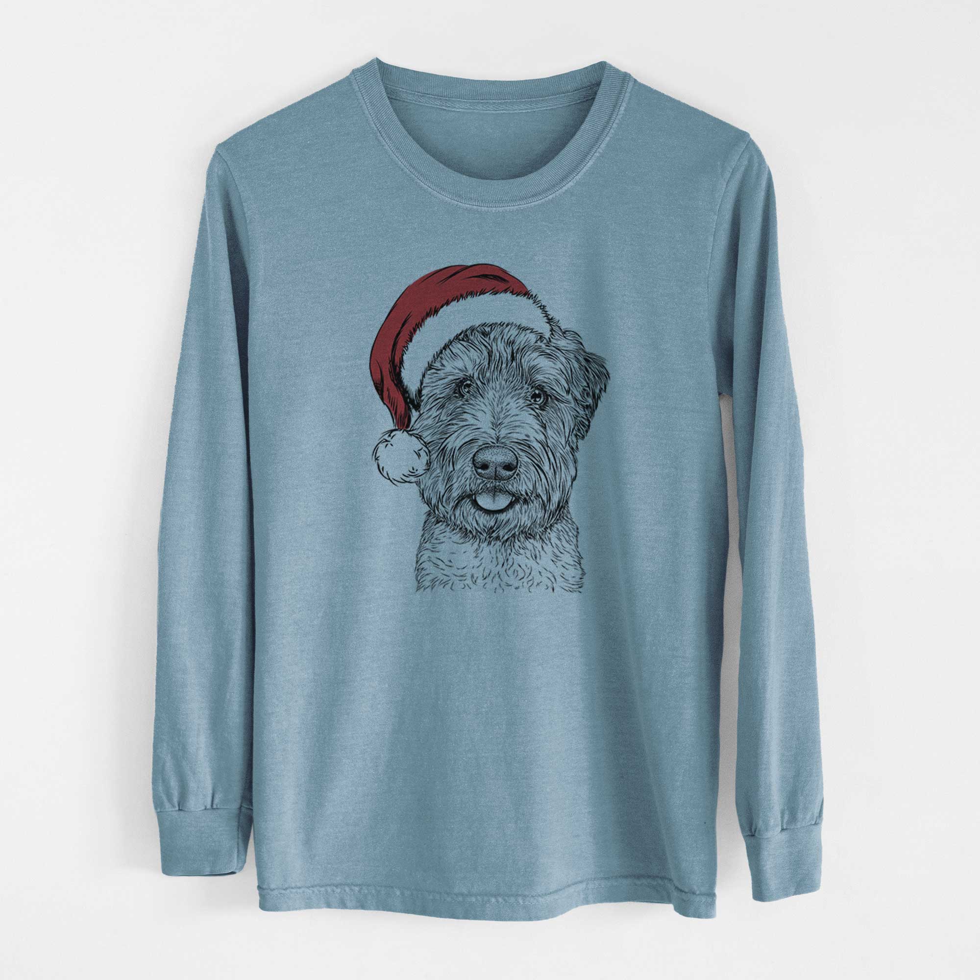Santa Milton the Soft Coated Wheaten Terrier - Men's Heavyweight 100% Cotton Long Sleeve - Image 8