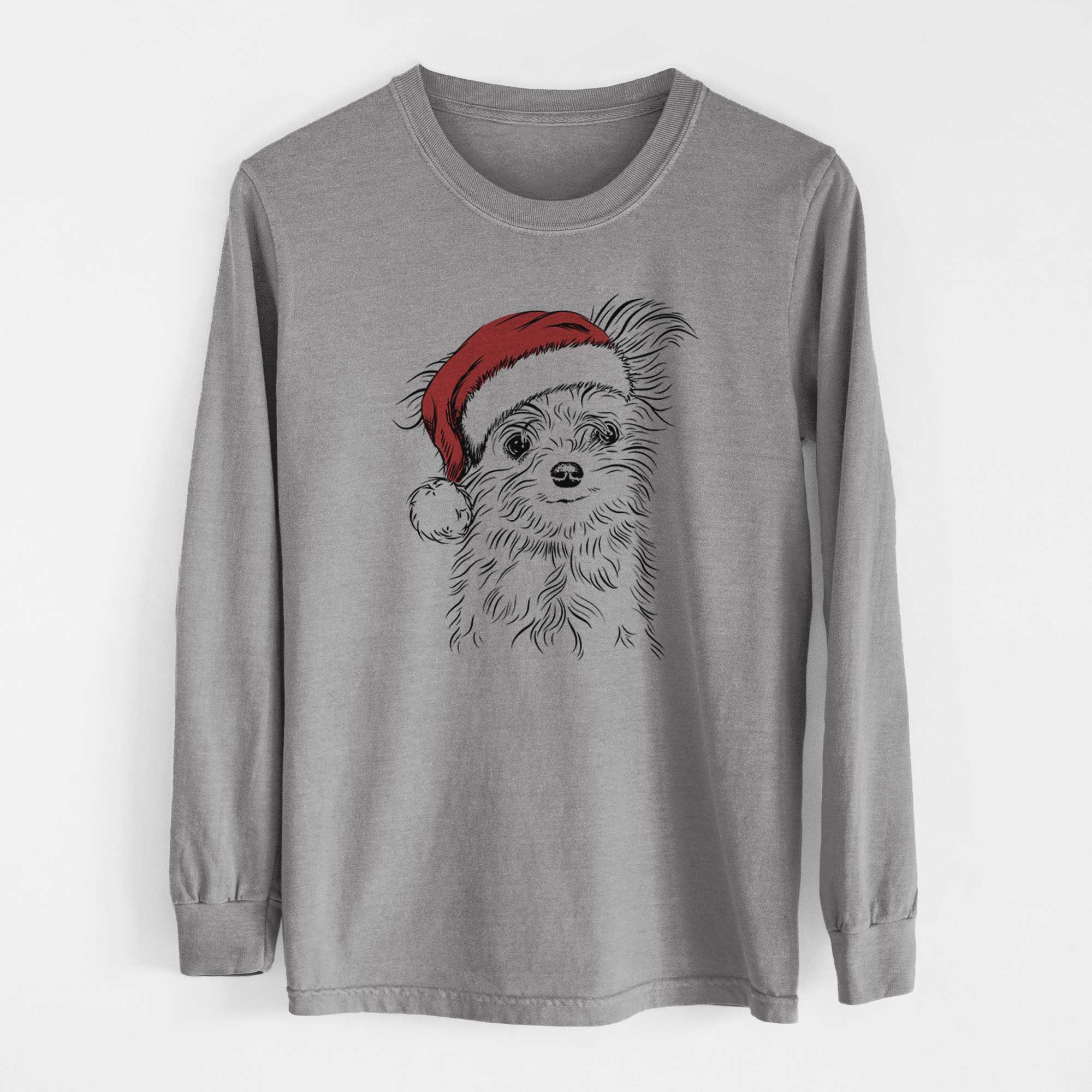 Santa Mr. Gucci Poochi the Maltese - Men's Heavyweight 100% Cotton Long Sleeve - Image 7