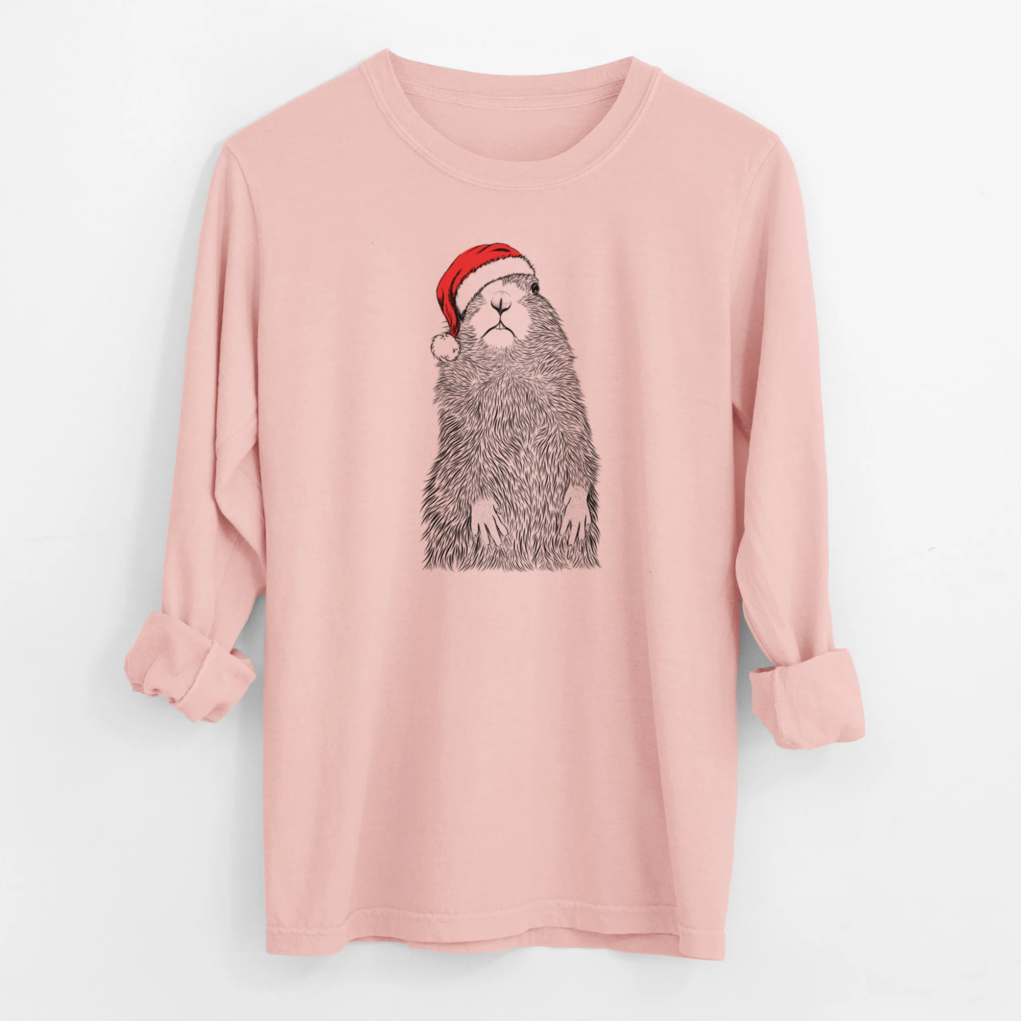 Santa Mr. Otis the Prairie Dog - Men's Heavyweight 100% Cotton Long Sleeve - Image 11