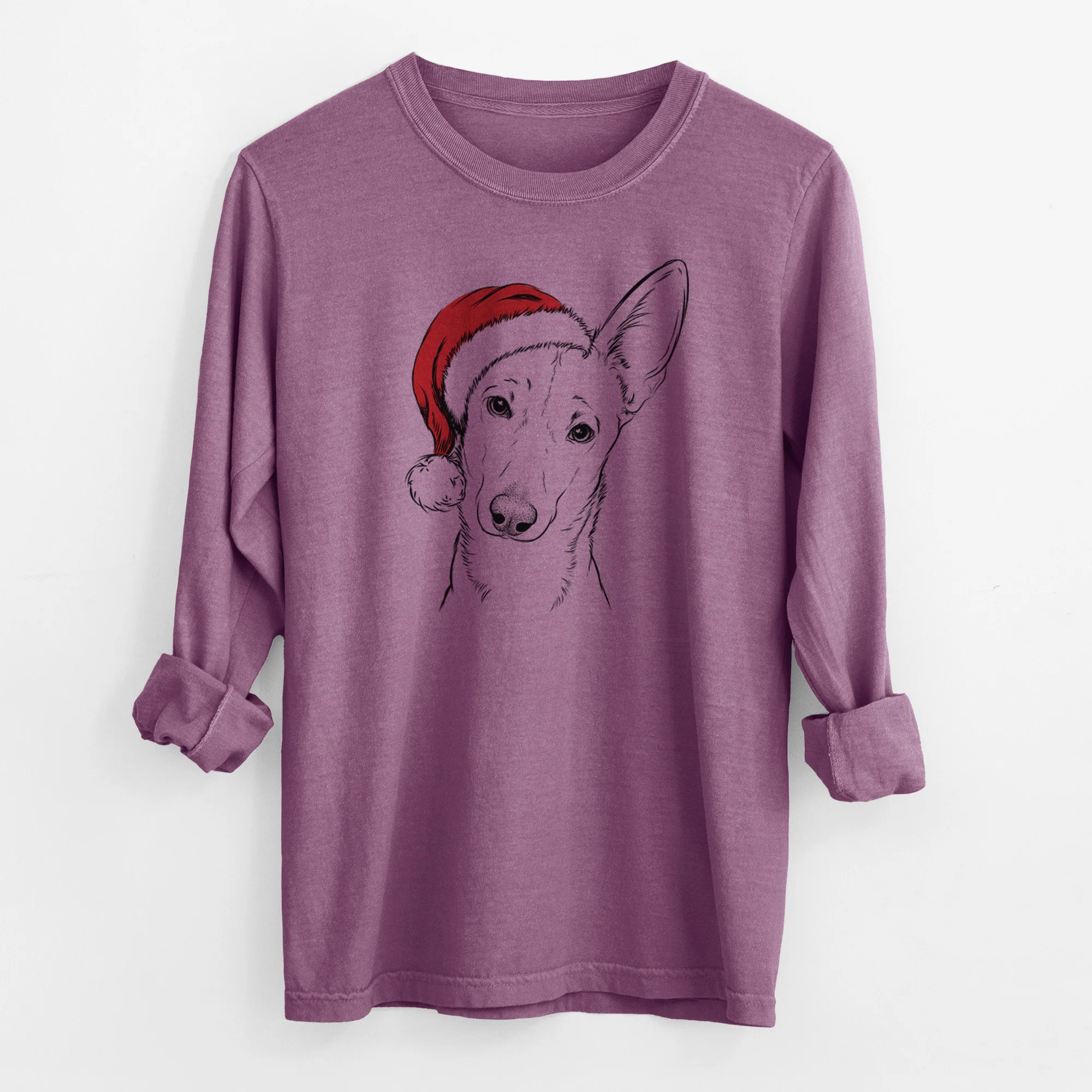 Santa Nala the Carolina Dog - Men's Heavyweight 100% Cotton Long Sleeve - Image 10