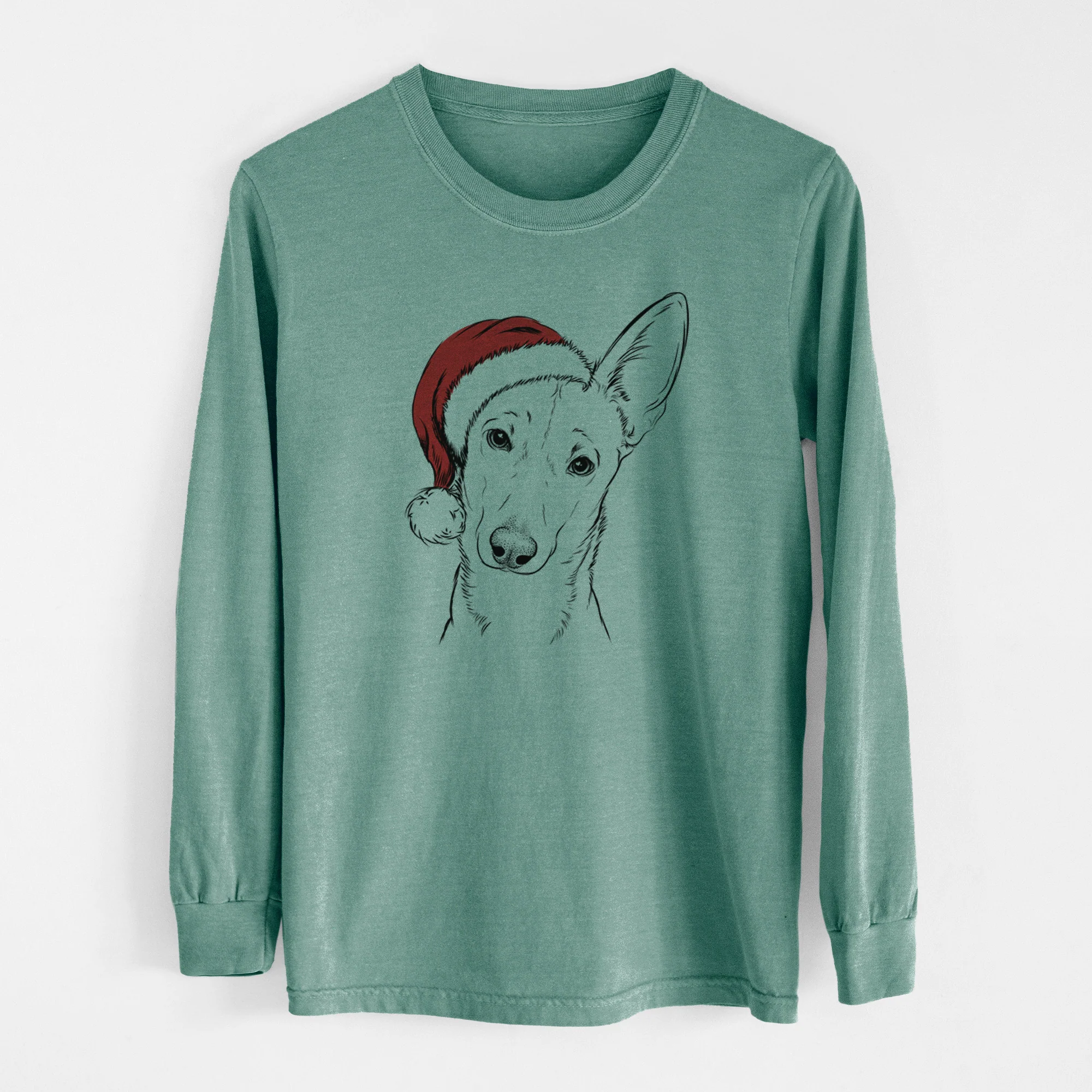 Santa Nala the Carolina Dog - Men's Heavyweight 100% Cotton Long Sleeve - Image 12