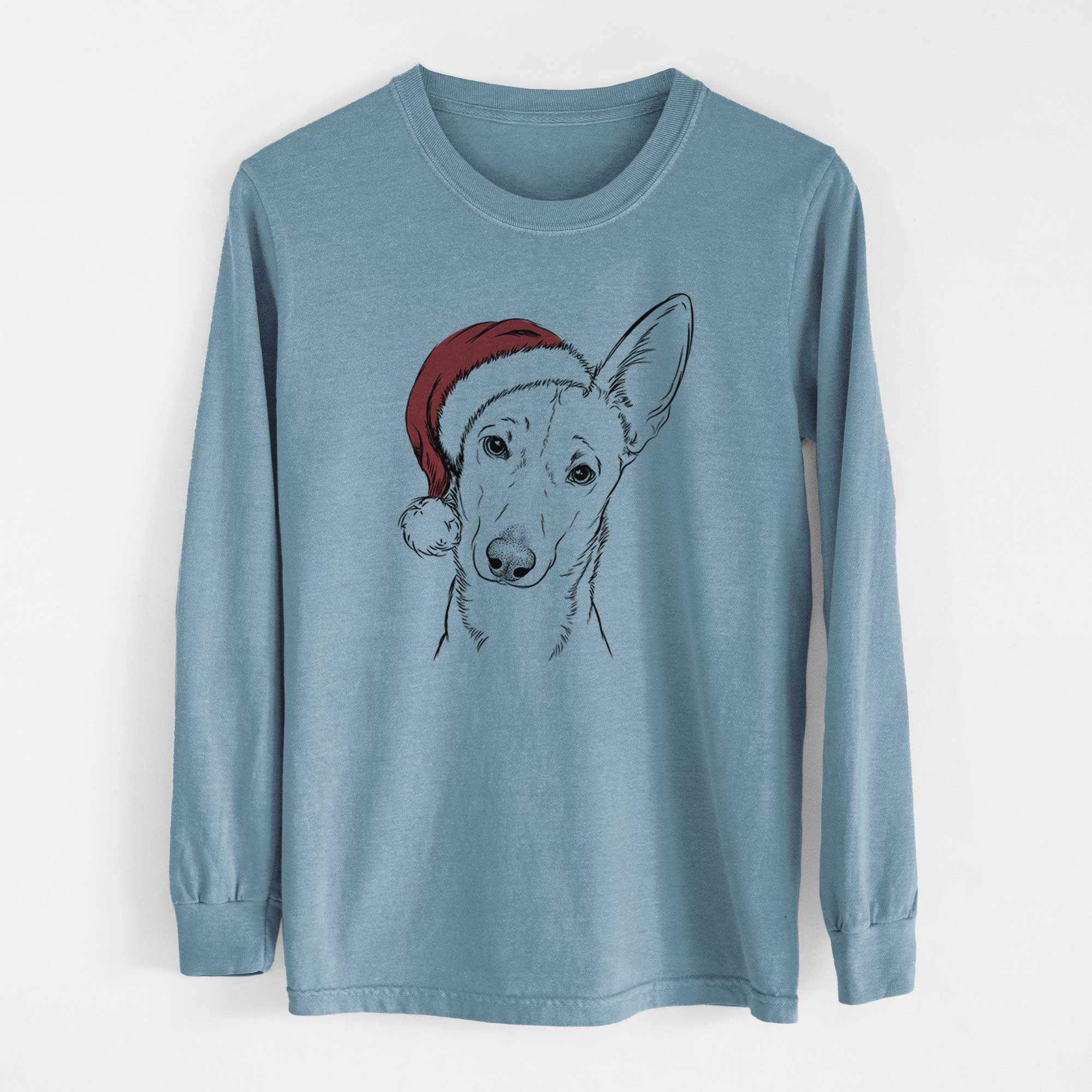 Santa Nala the Carolina Dog - Men's Heavyweight 100% Cotton Long Sleeve - Image 8