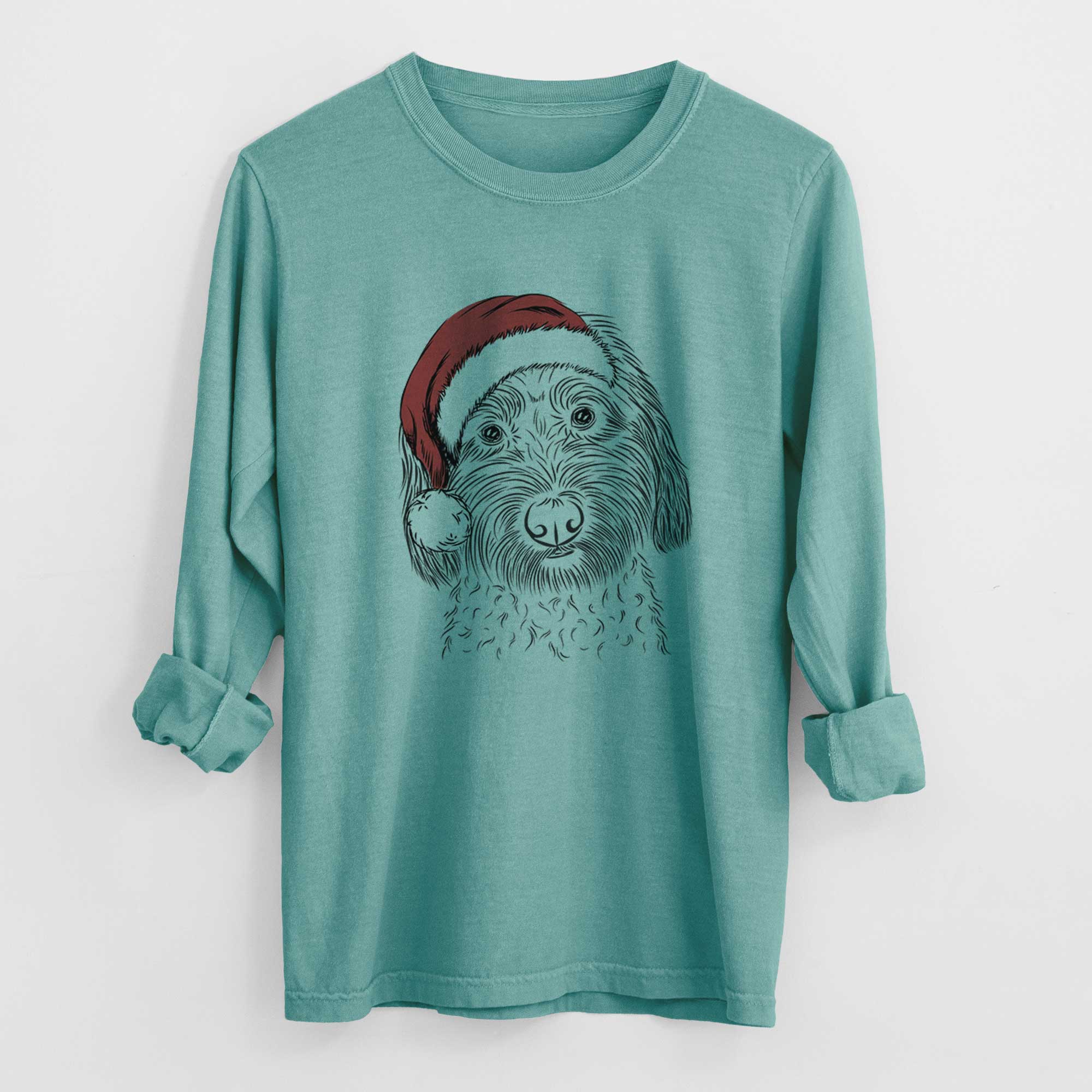 Santa Niles the Soft Coated Wheaten Terrier - Men's Heavyweight 100% Cotton Long Sleeve - Image 9