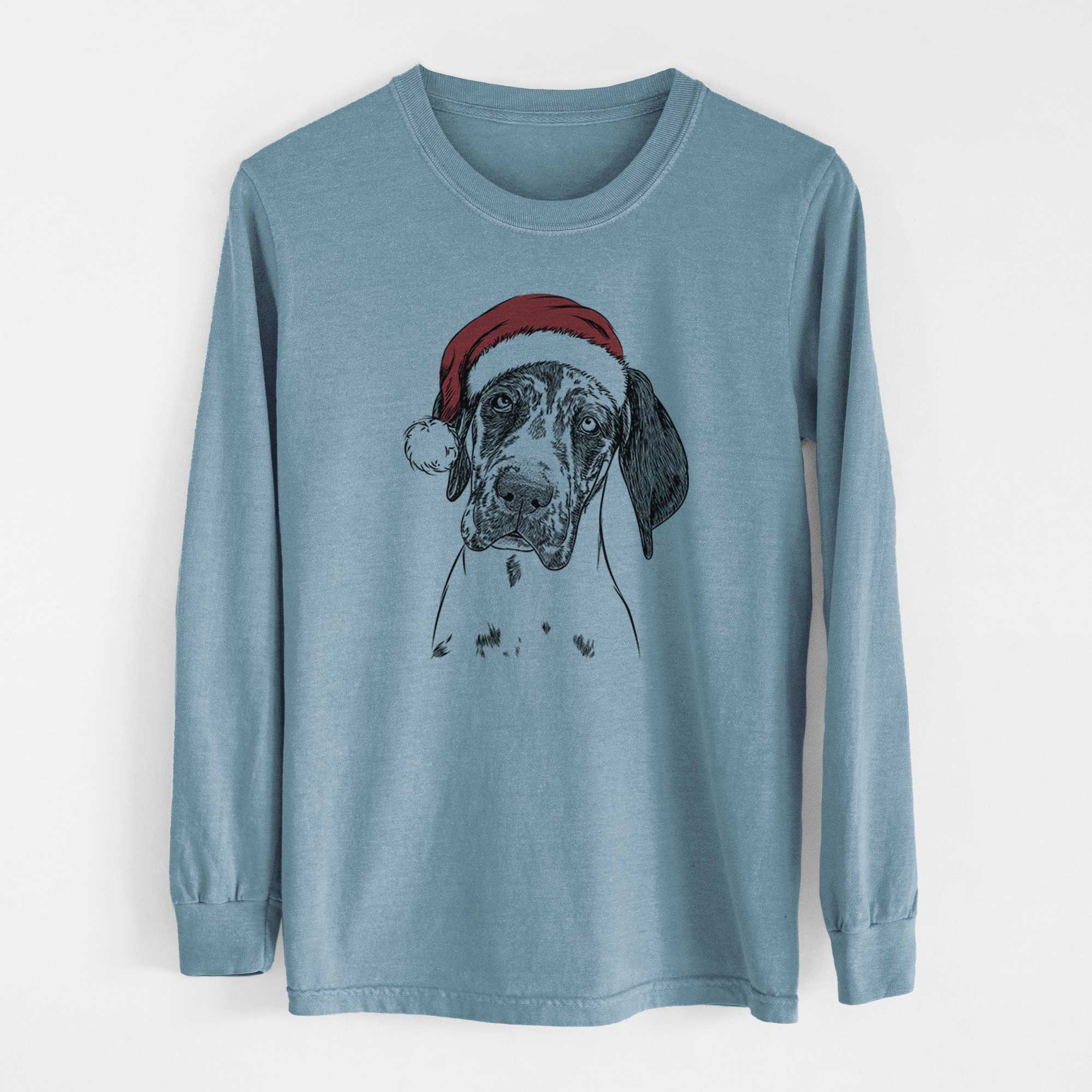 Santa Nyx the Great Dane - Men's Heavyweight 100% Cotton Long Sleeve - Image 8