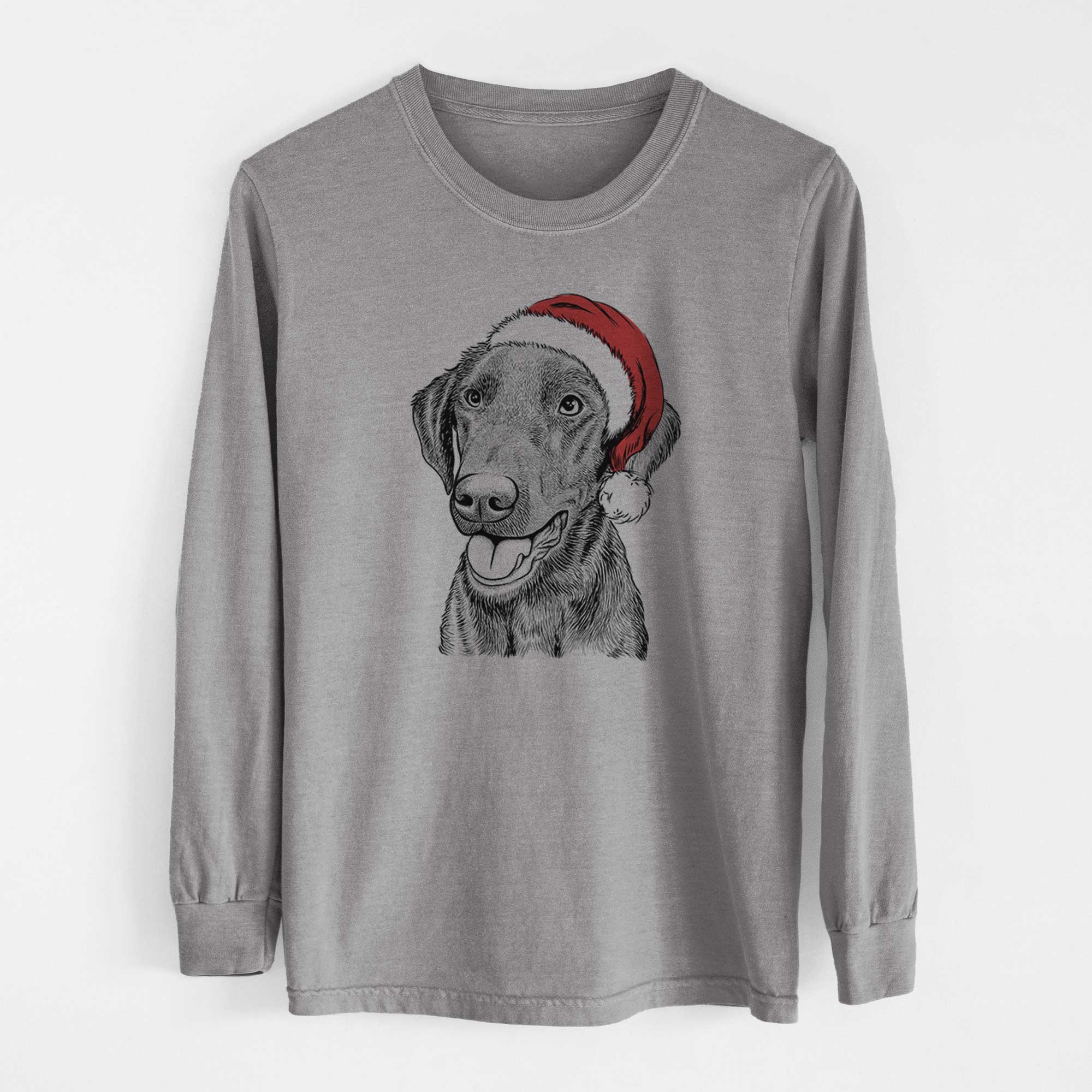 Santa Onyx the Labrador Retriever - Men's Heavyweight 100% Cotton Long Sleeve - Image 7