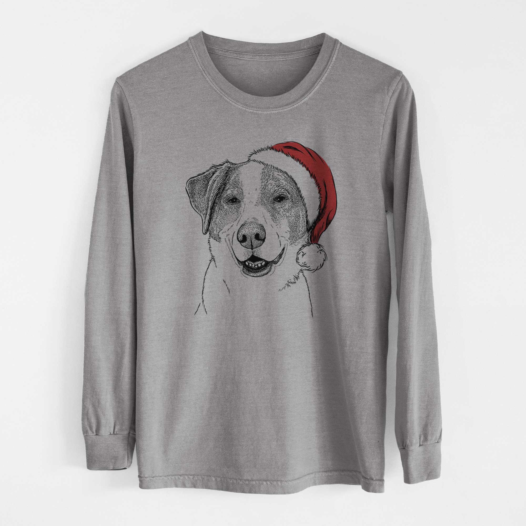 Santa Piper Pilot the Hound Mix - Men's Heavyweight 100% Cotton Long Sleeve - Image 7