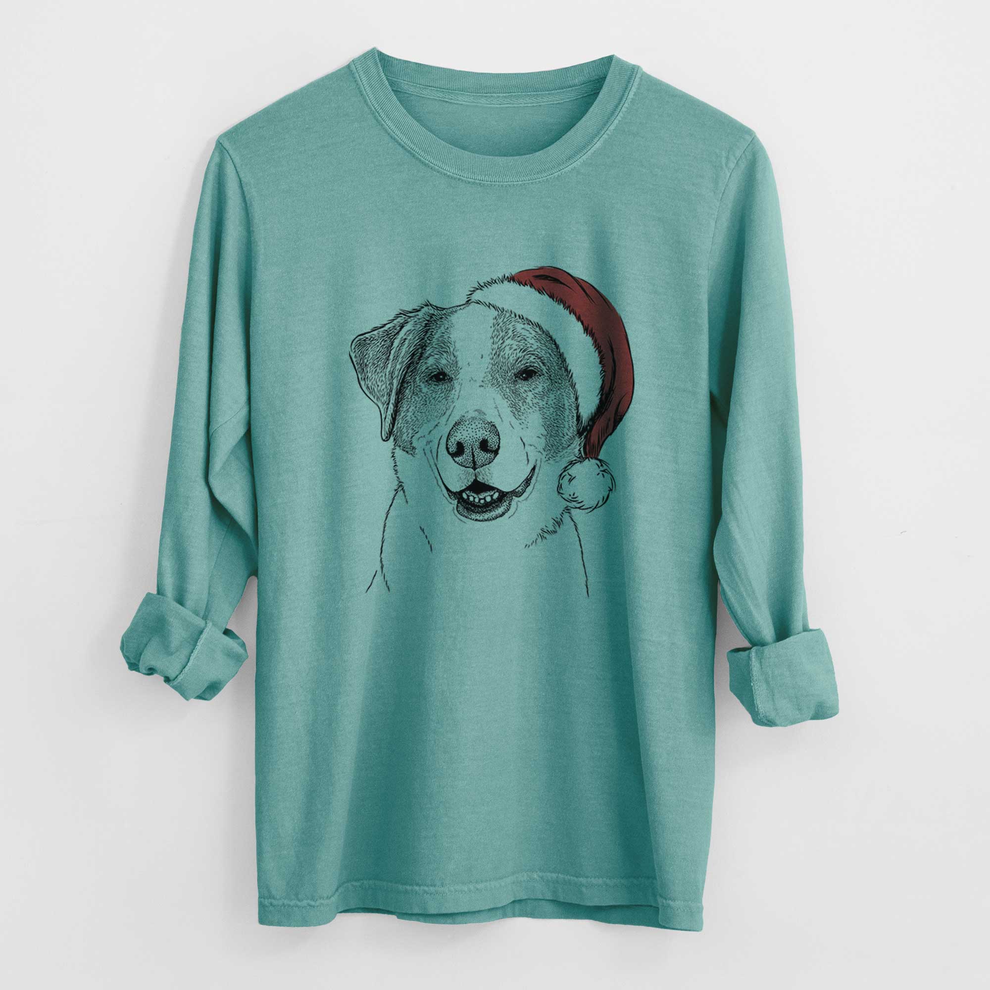Santa Piper Pilot the Hound Mix - Men's Heavyweight 100% Cotton Long Sleeve - Image 9