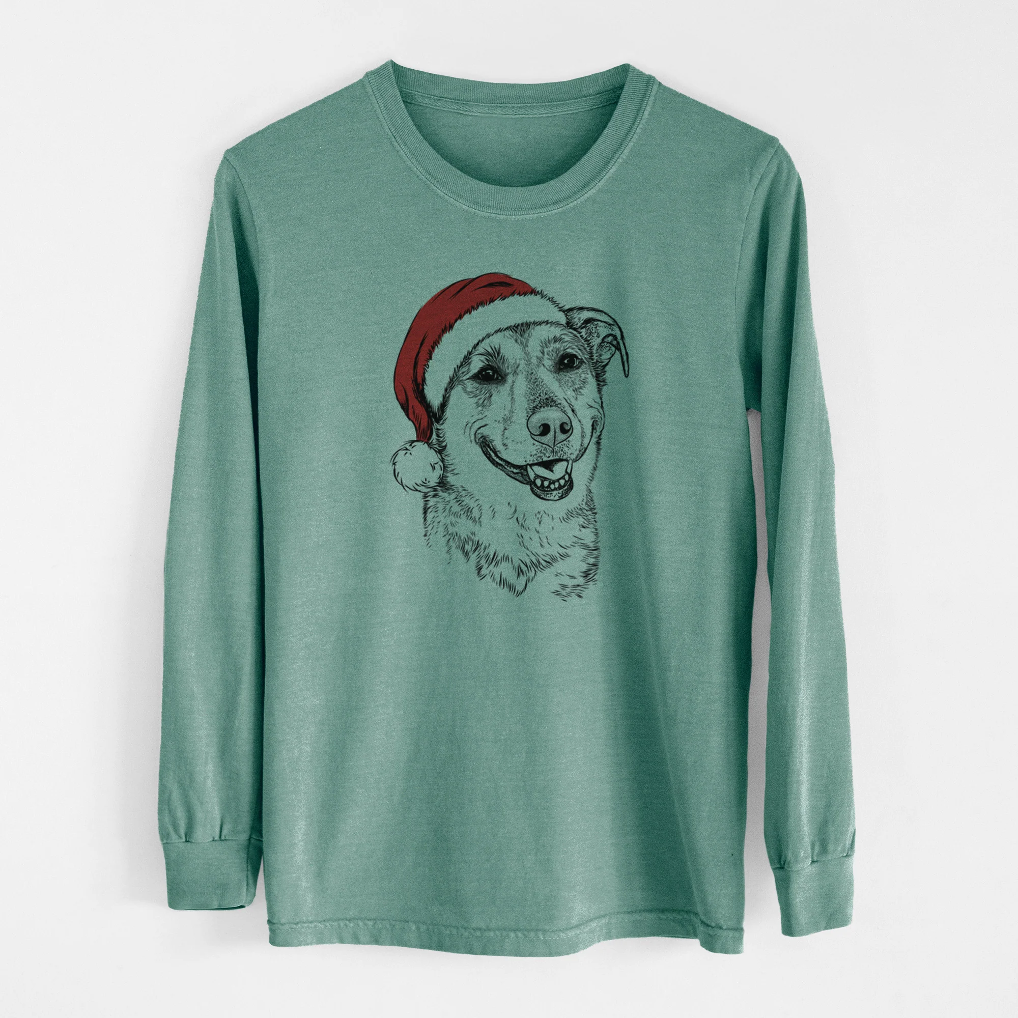 Santa Pippin the Shepherd Mix - Men's Heavyweight 100% Cotton Long Sleeve - Image 12