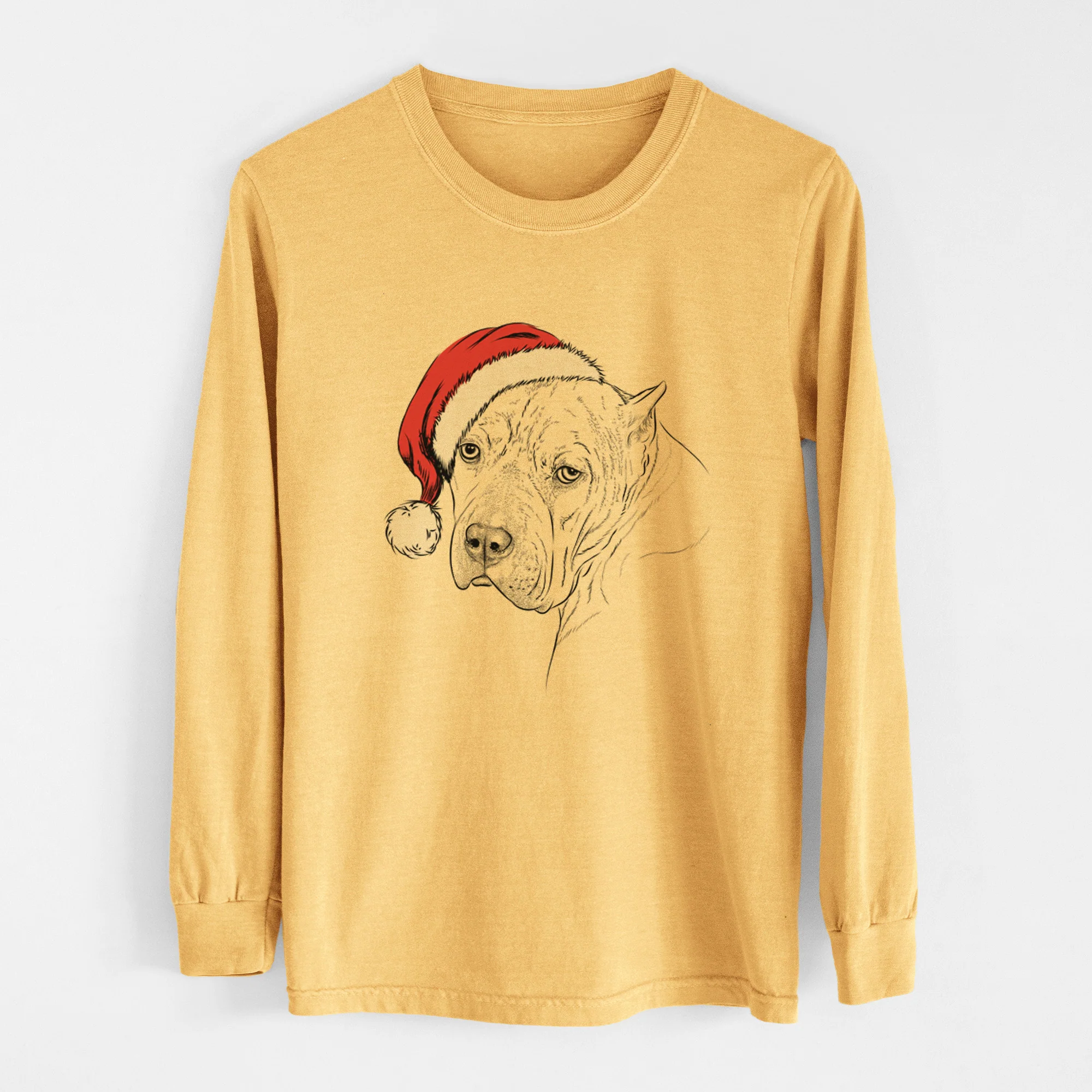 Santa Precious the Staffordshire Terrier - Heavyweight 100% Cotton Long Sleeve - Image 6