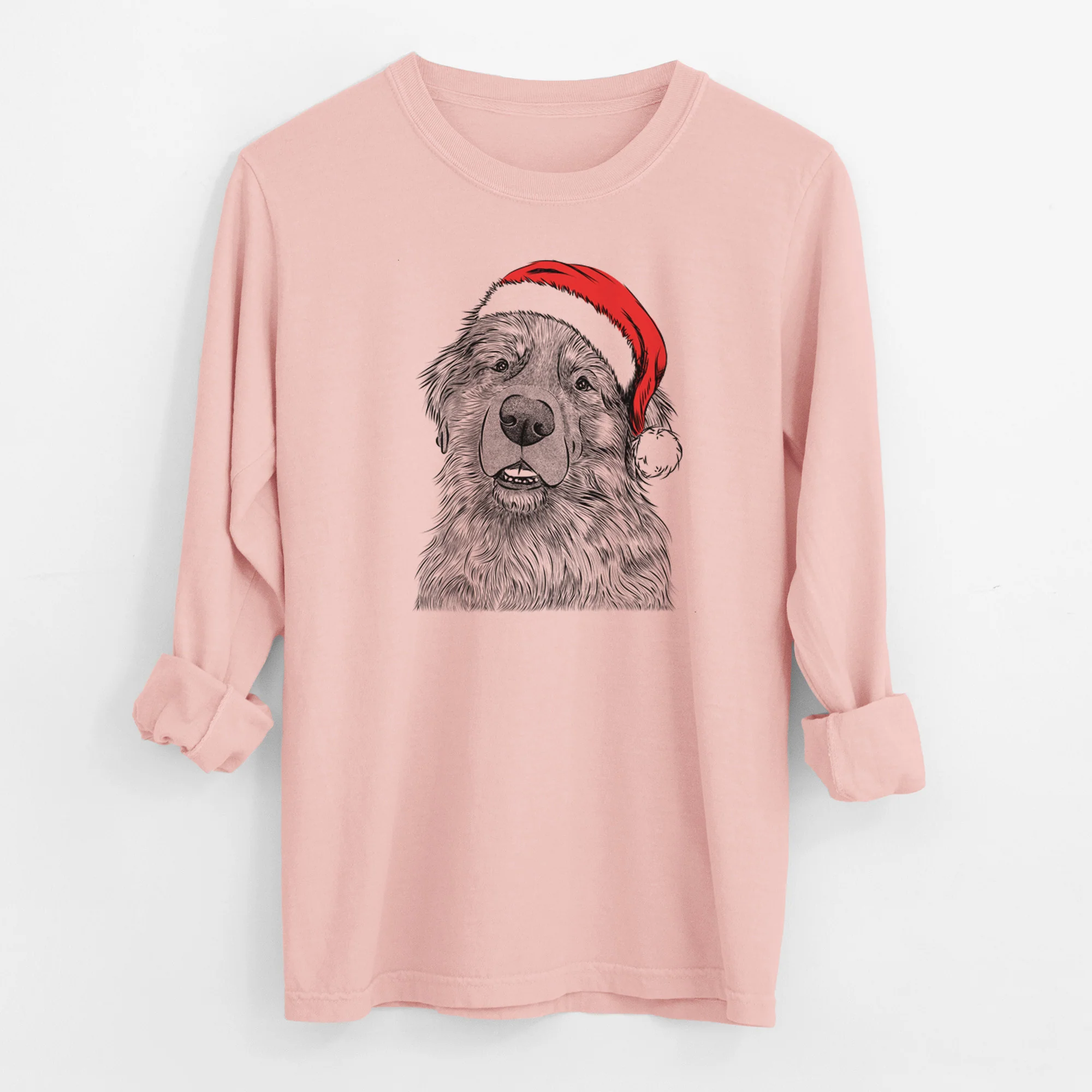 Santa Ralph the Leonberger - Men's Heavyweight 100% Cotton Long Sleeve - Image 11