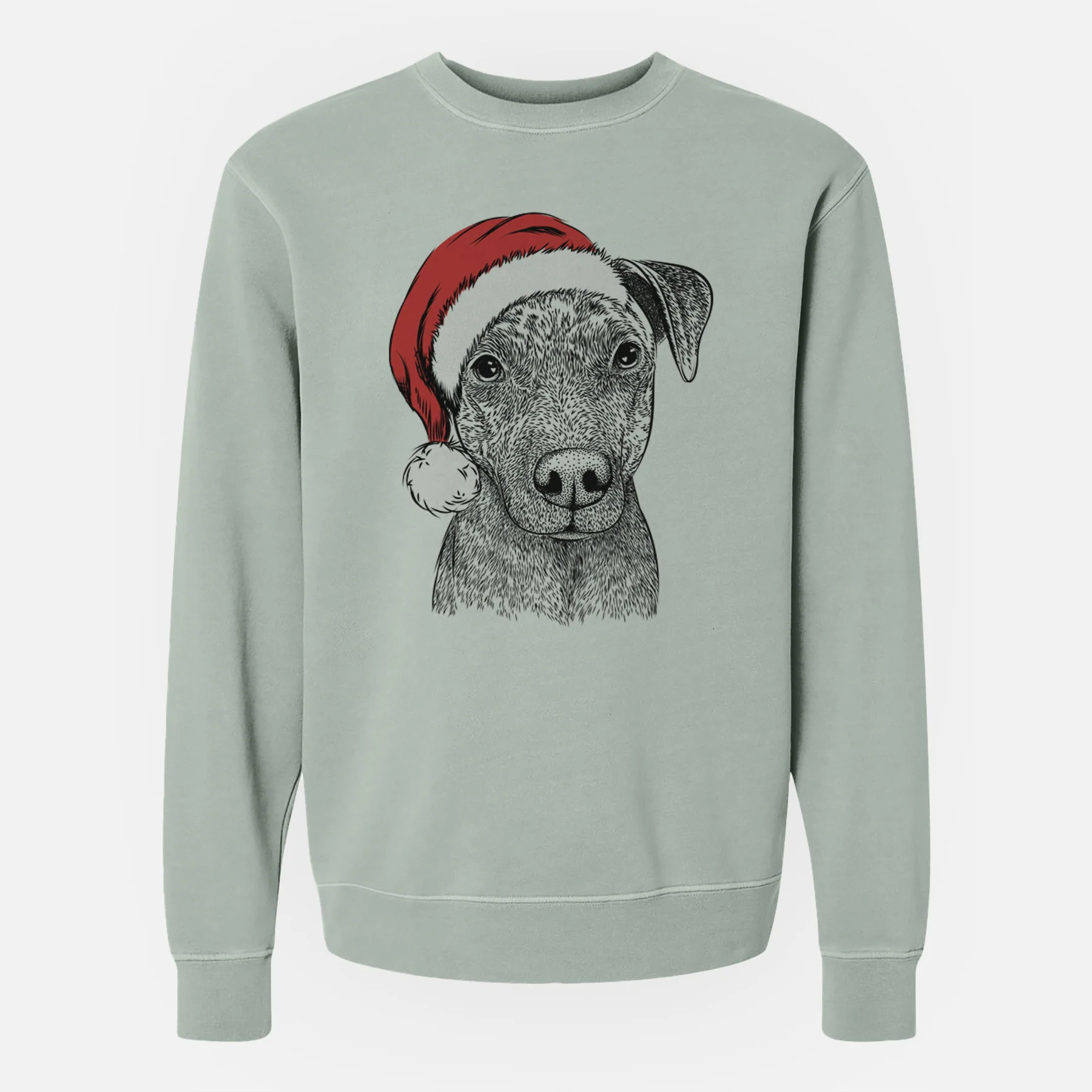 Santa Reeses the Pitbull - Unisex Pigment Dyed Crew Sweatshirt - Image 4