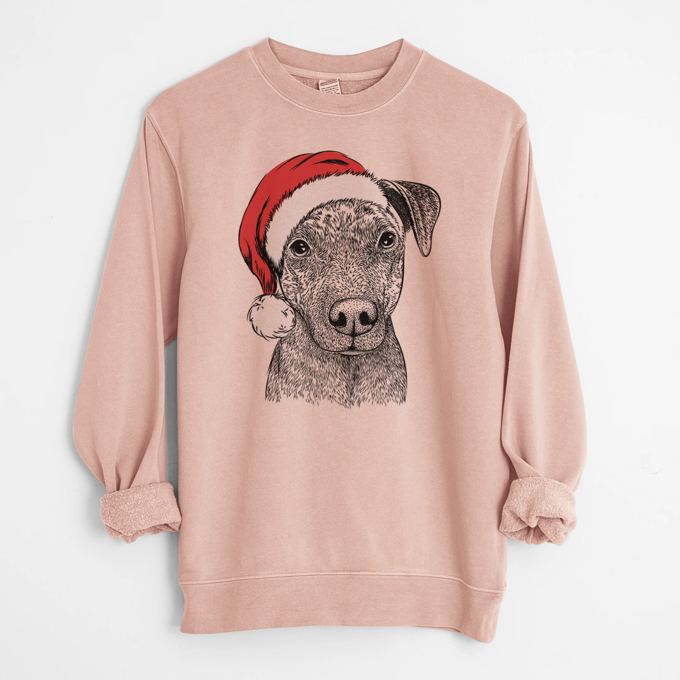 Santa Reeses the Pitbull - Unisex Pigment Dyed Crew Sweatshirt - Image 7