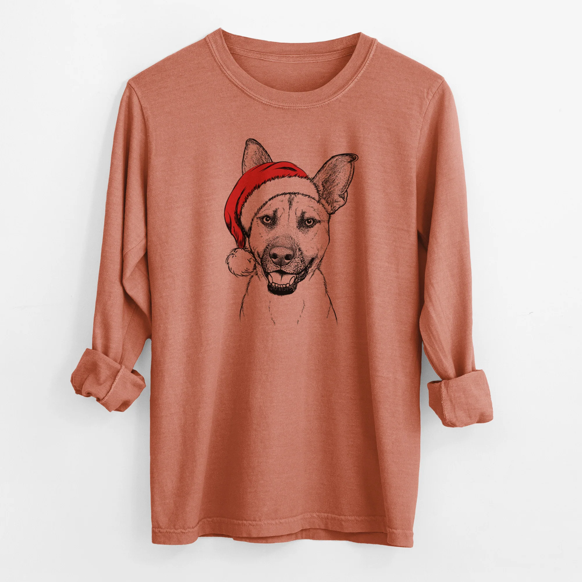 Santa Remus the German Shepherd Mix - Men's Heavyweight 100% Cotton Long Sleeve - Image 13