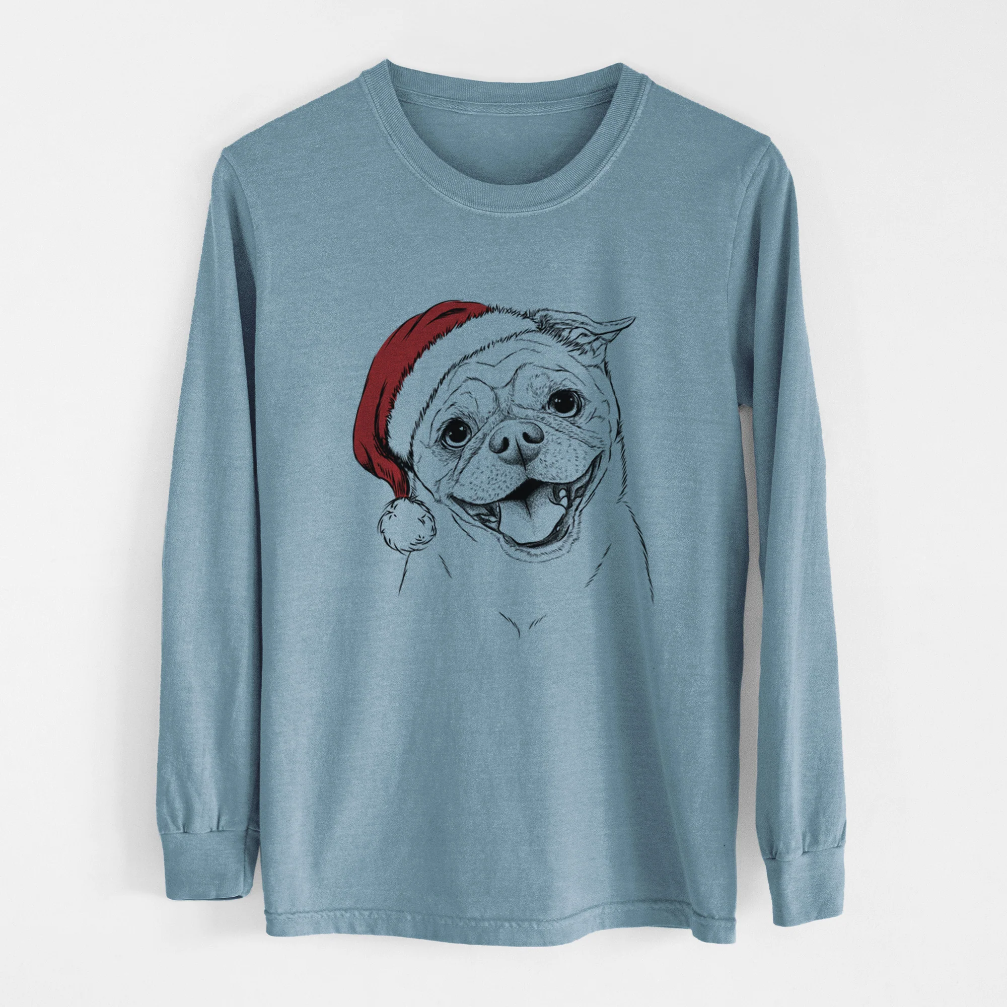 Santa Riley the Chug - Men's Heavyweight 100% Cotton Long Sleeve - Image 8