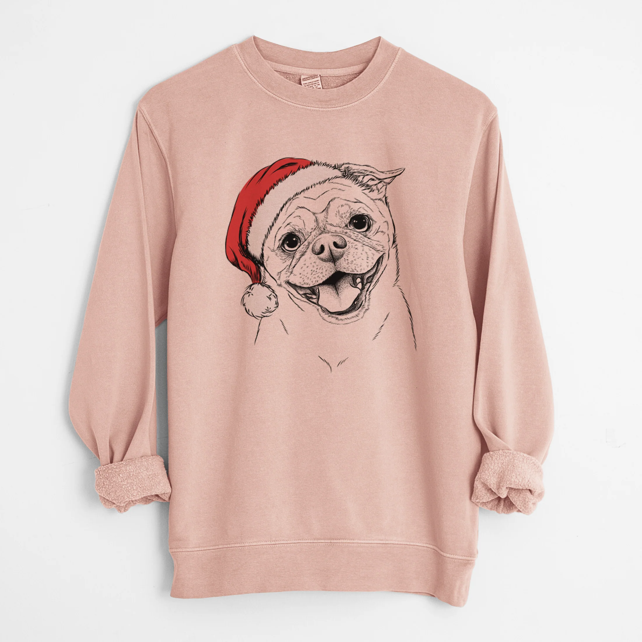 Santa Riley the Chug - Unisex Pigment Dyed Crew Sweatshirt - Image 5