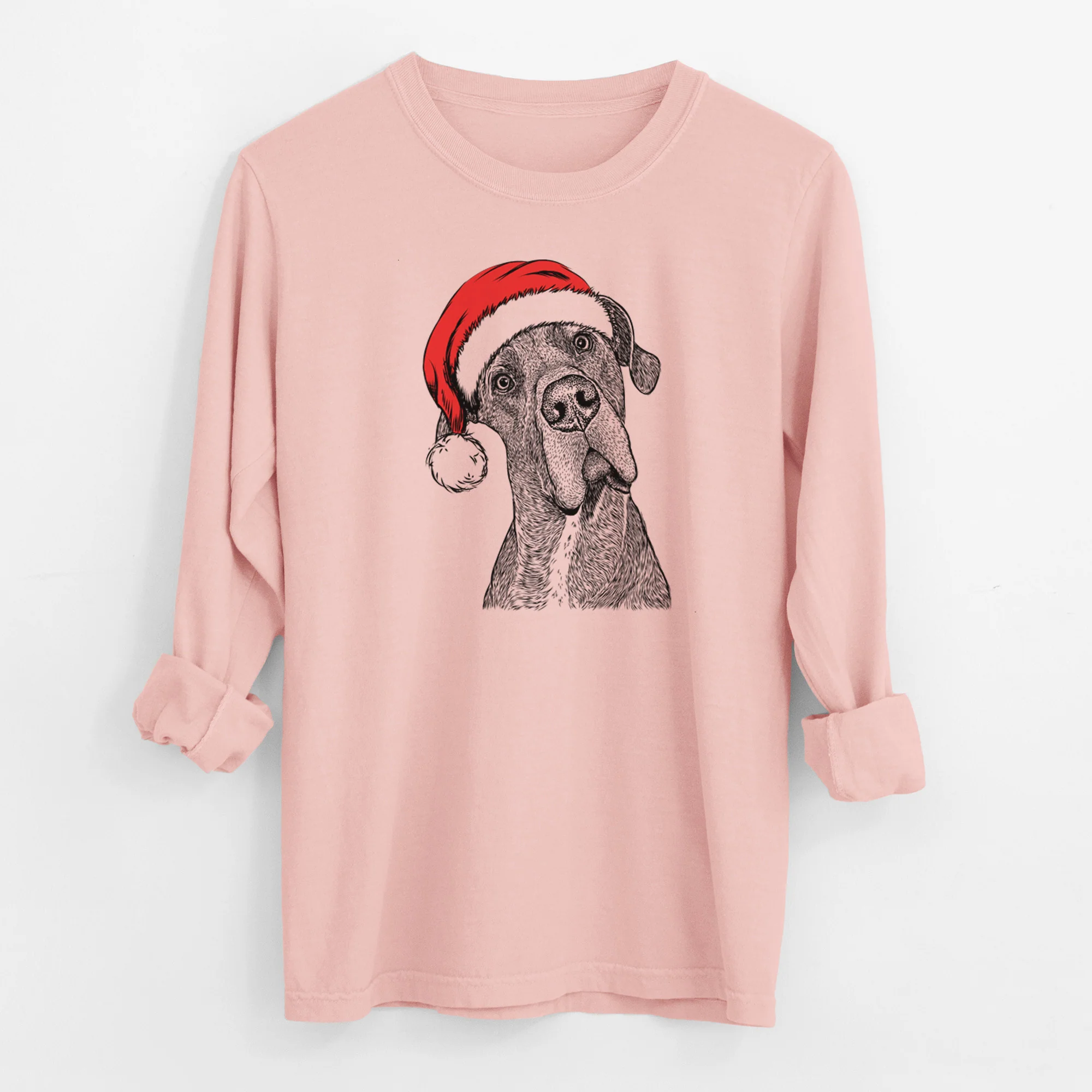 Santa River the Great Dane - Men's Heavyweight 100% Cotton Long Sleeve - Image 11