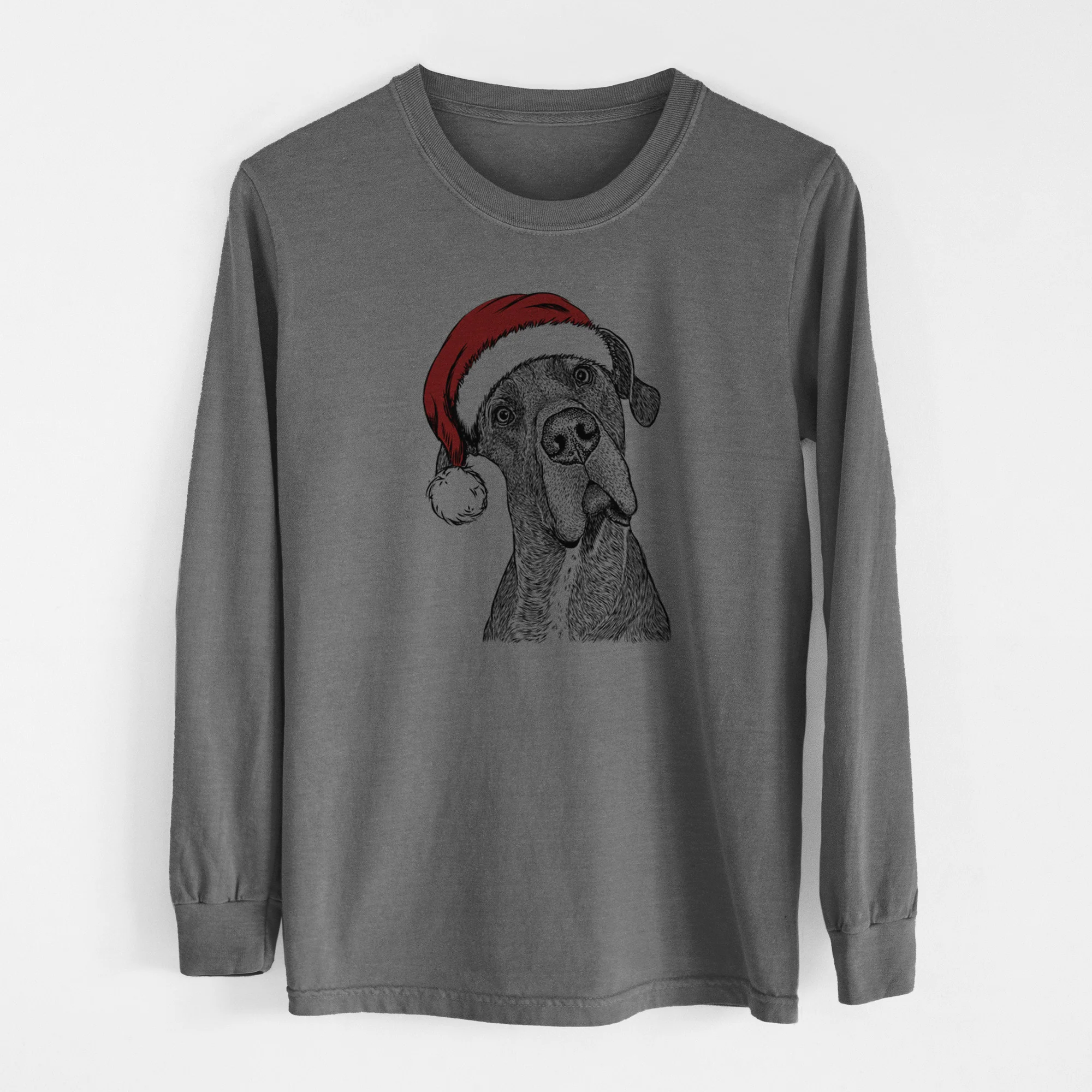 Santa River the Great Dane - Men's Heavyweight 100% Cotton Long Sleeve - Image 14