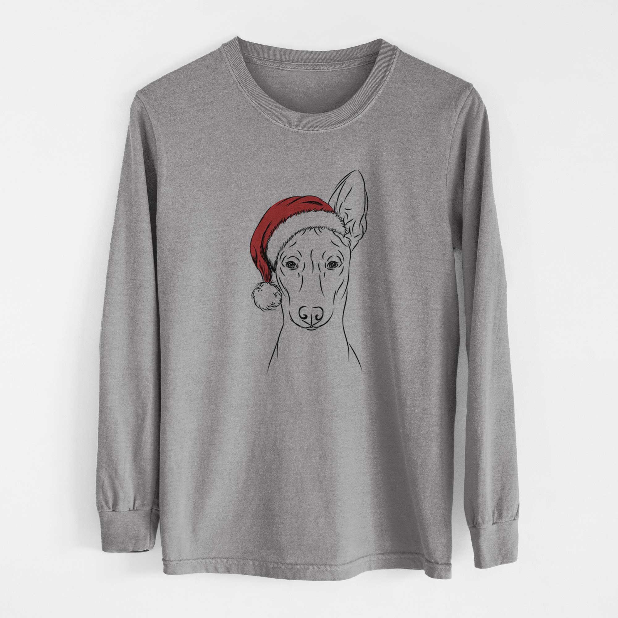 Santa Ruadh the Pharaoh Hound - Men's Heavyweight 100% Cotton Long Sleeve - Image 7