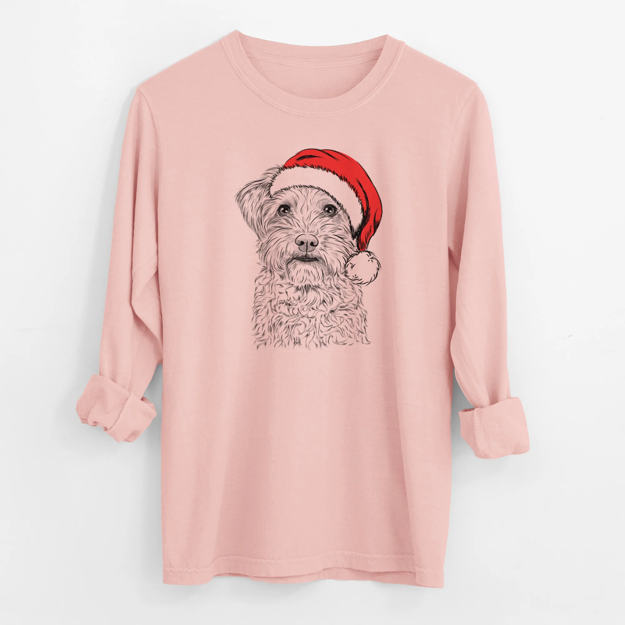 Santa Rudy the Schnoodle - Men's Heavyweight 100% Cotton Long Sleeve - Image 11