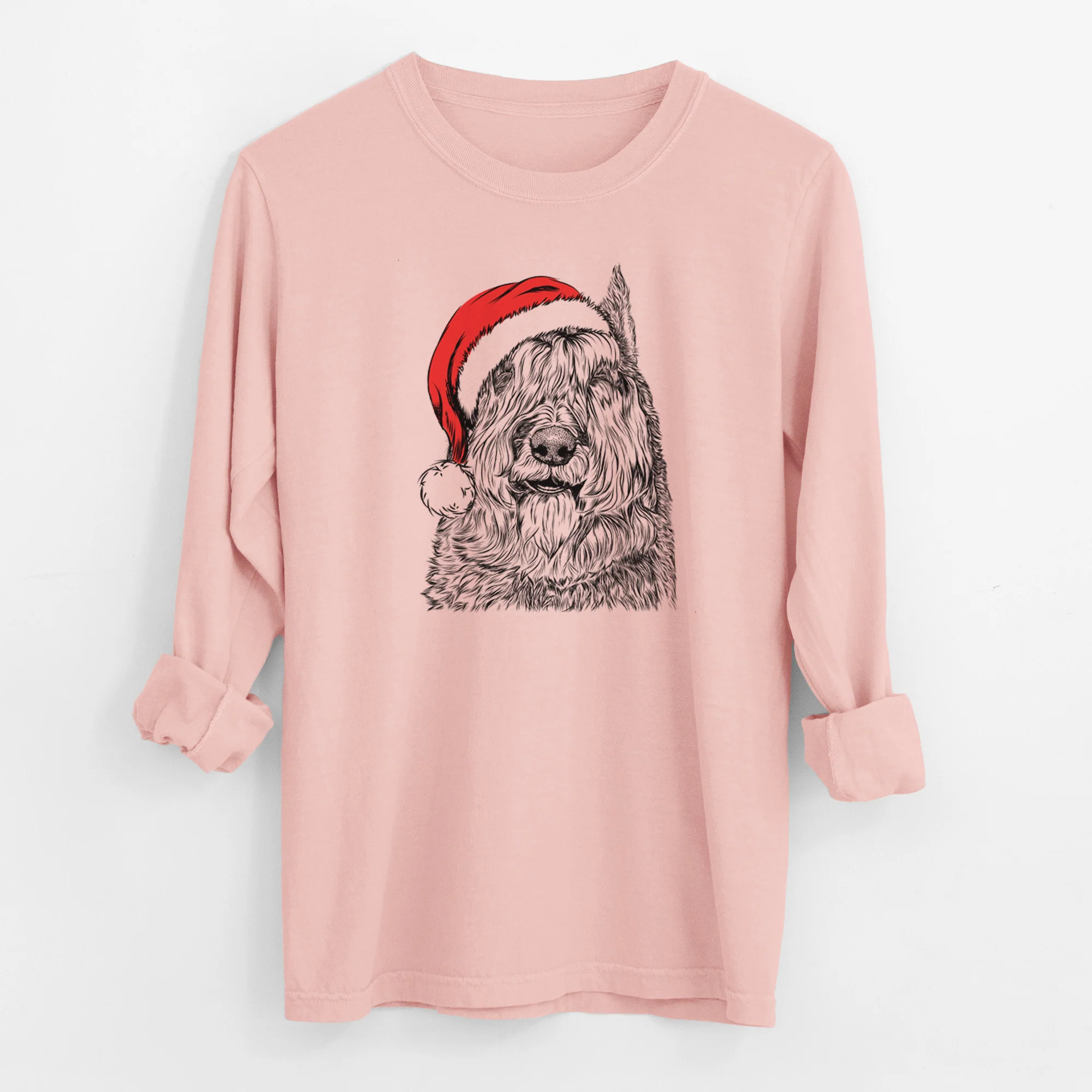Santa Sabre the Bouvier Des Flandres - Men's Heavyweight 100% Cotton Long Sleeve - Image 11