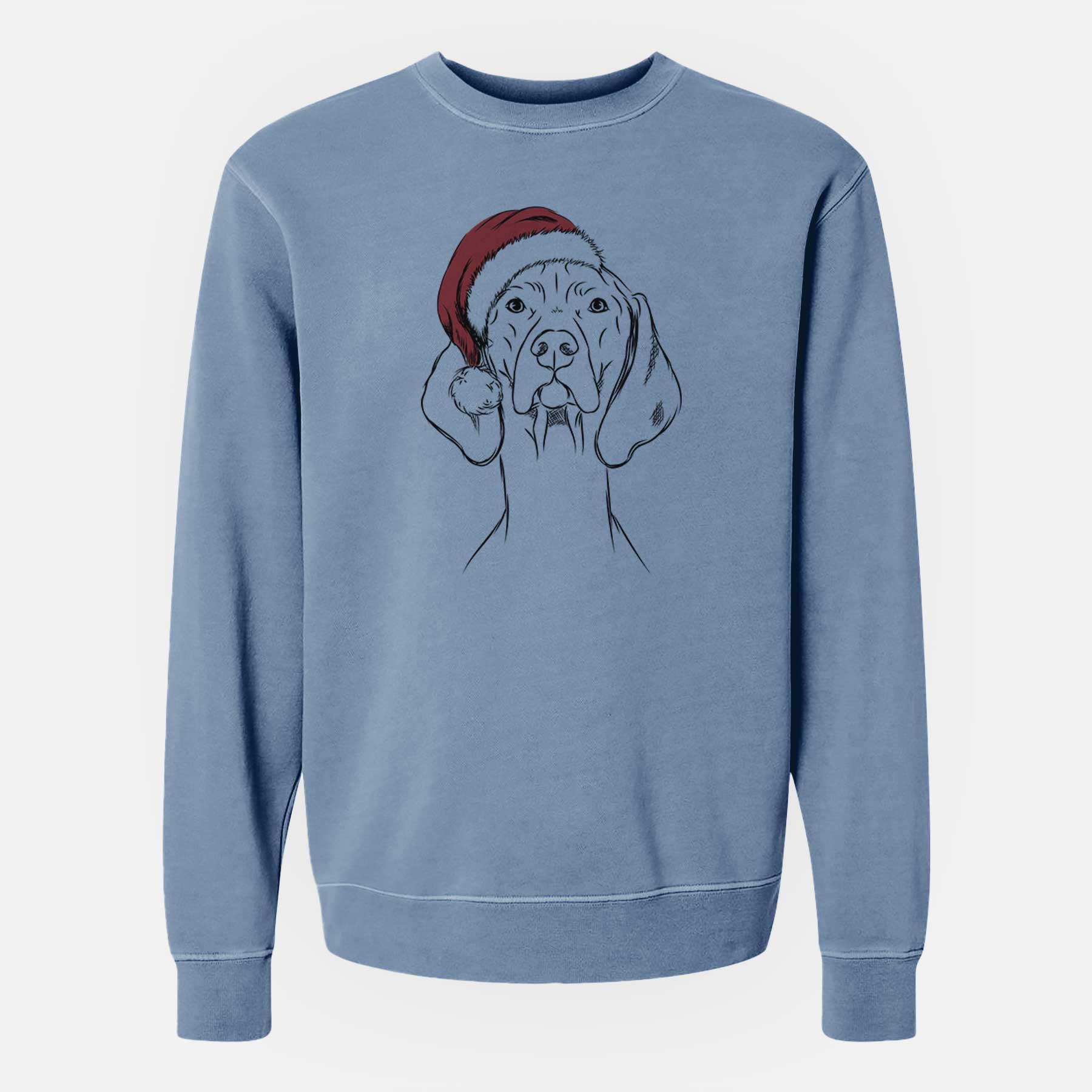 Santa Sawyer the Vizsla - Unisex Pigment Dyed Crew Sweatshirt - Image 7
