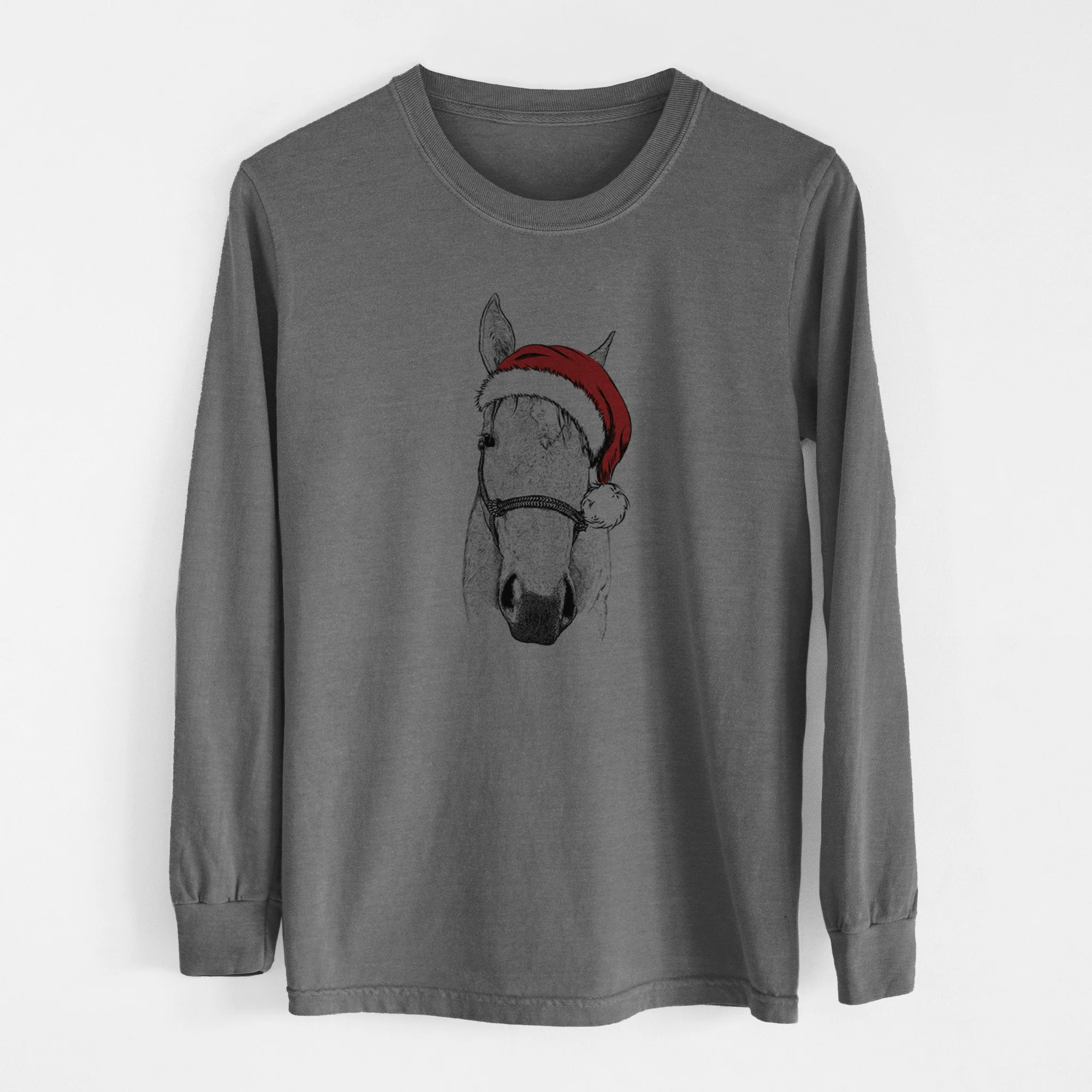Santa SeaBee the Quarter Horse - Men's Heavyweight 100% Cotton Long Sleeve - Image 14