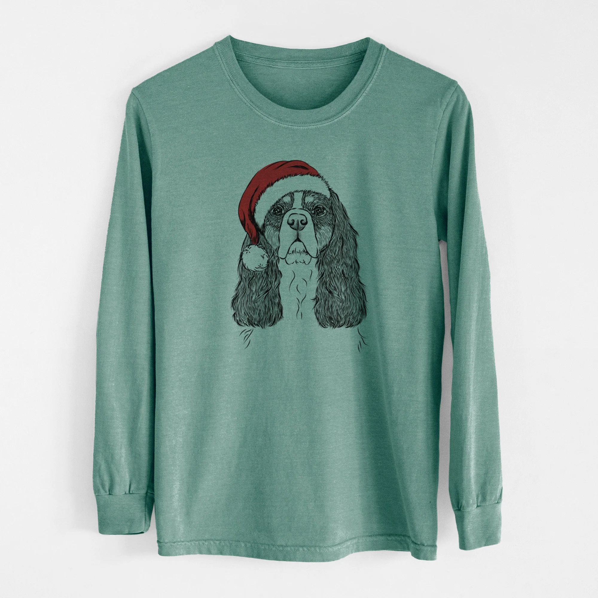 Santa Sebastian the Cavalier King Charles Spaniel - Men's Heavyweight 100% Cotton Long Sleeve - Image 12