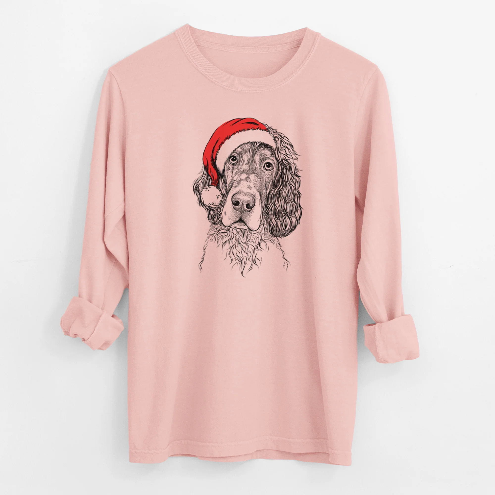 Santa Sir Rexford the Blue Belton English Setter - Men's Heavyweight 100% Cotton Long Sleeve - Image 11