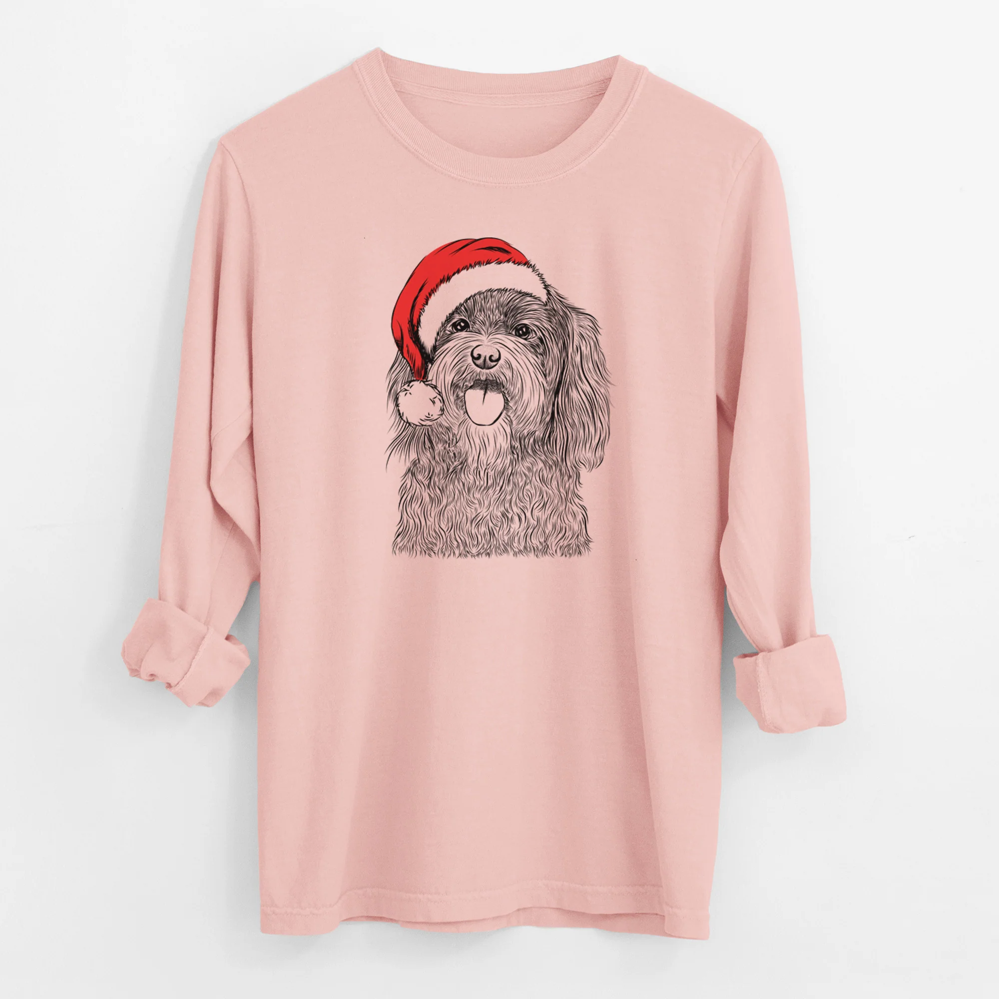 Santa Sophie the Havanese - Men's Heavyweight 100% Cotton Long Sleeve - Image 11