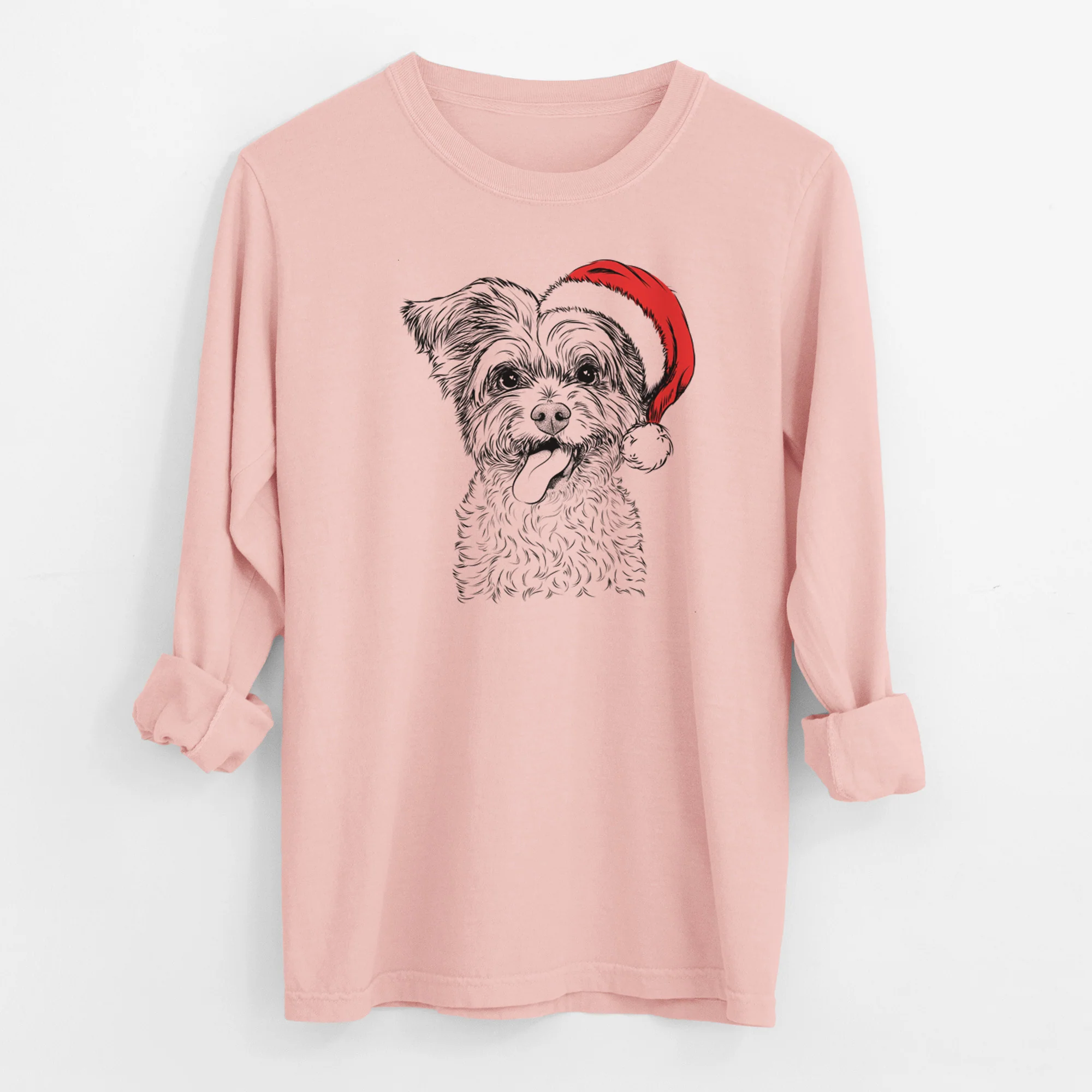 Santa Sweetie the Terrier Mix - Men's Heavyweight 100% Cotton Long Sleeve - Image 11