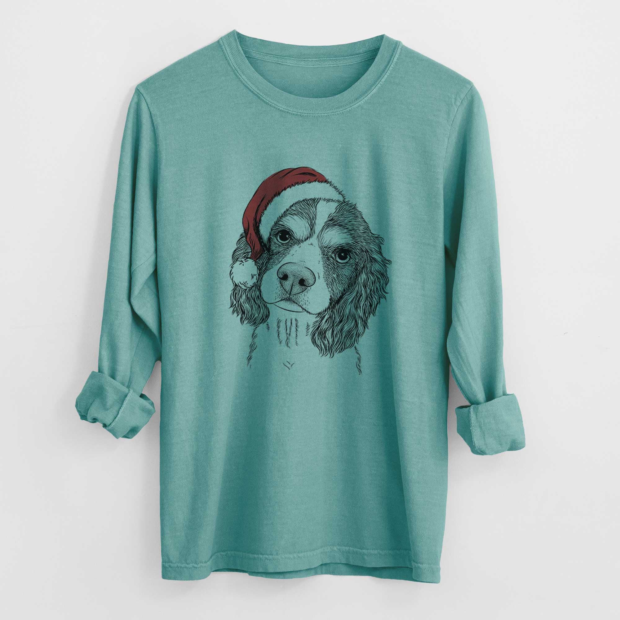 Santa Truman the Cavalier King Charles Spaniel - Men's Heavyweight 100% Cotton Long Sleeve - Image 9