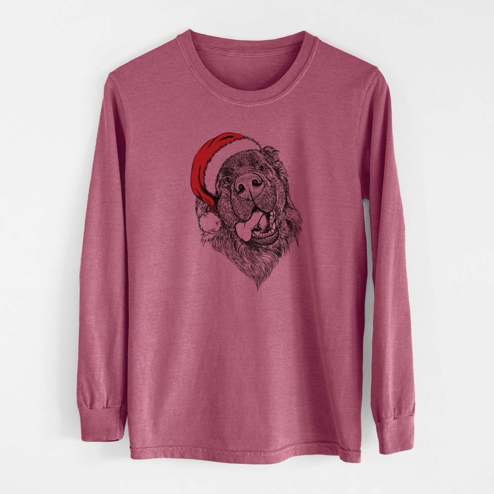 Santa Tuna the Newfoundland - Men's Heavyweight 100% Cotton Long Sleeve