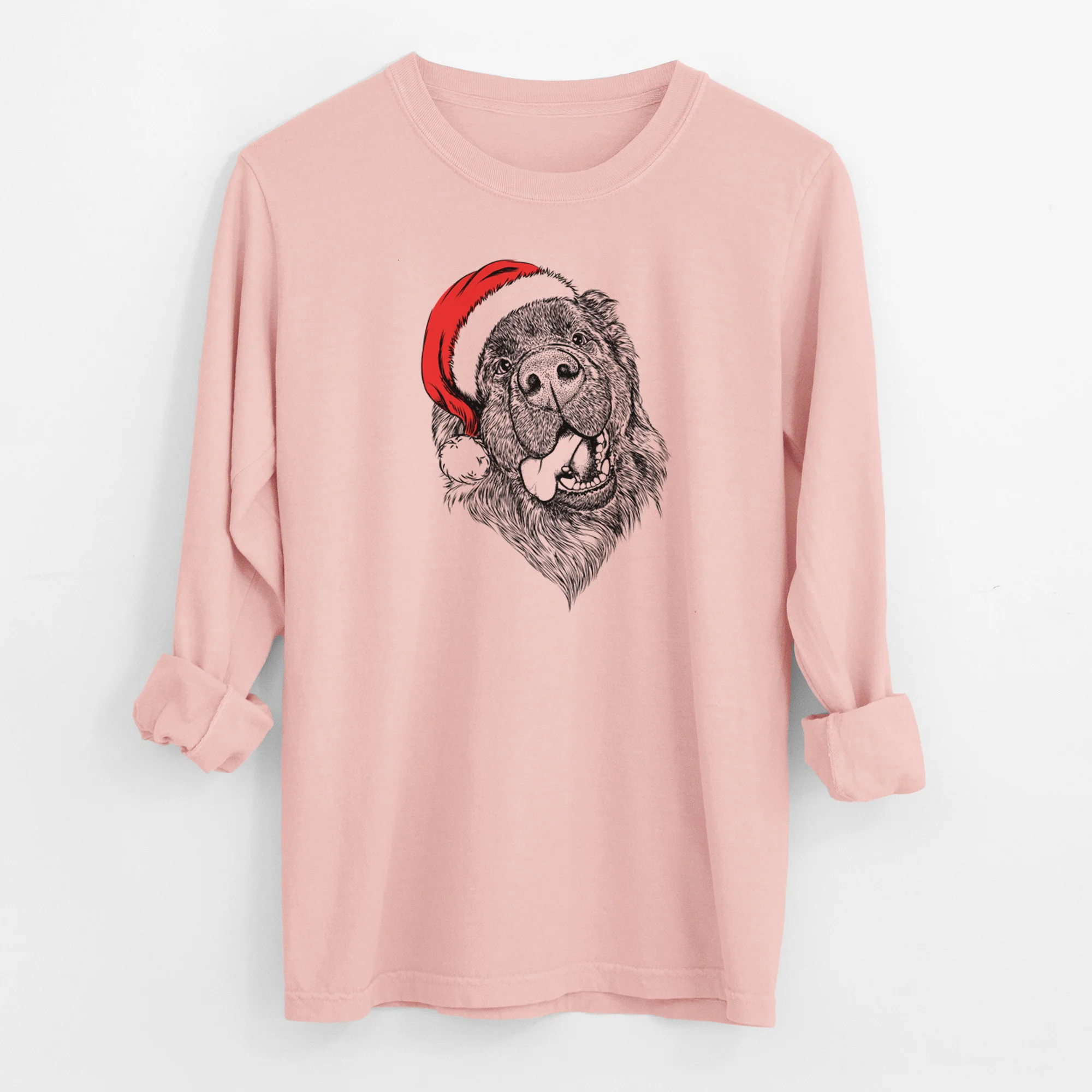 Santa Tuna the Newfoundland - Men's Heavyweight 100% Cotton Long Sleeve - Image 11