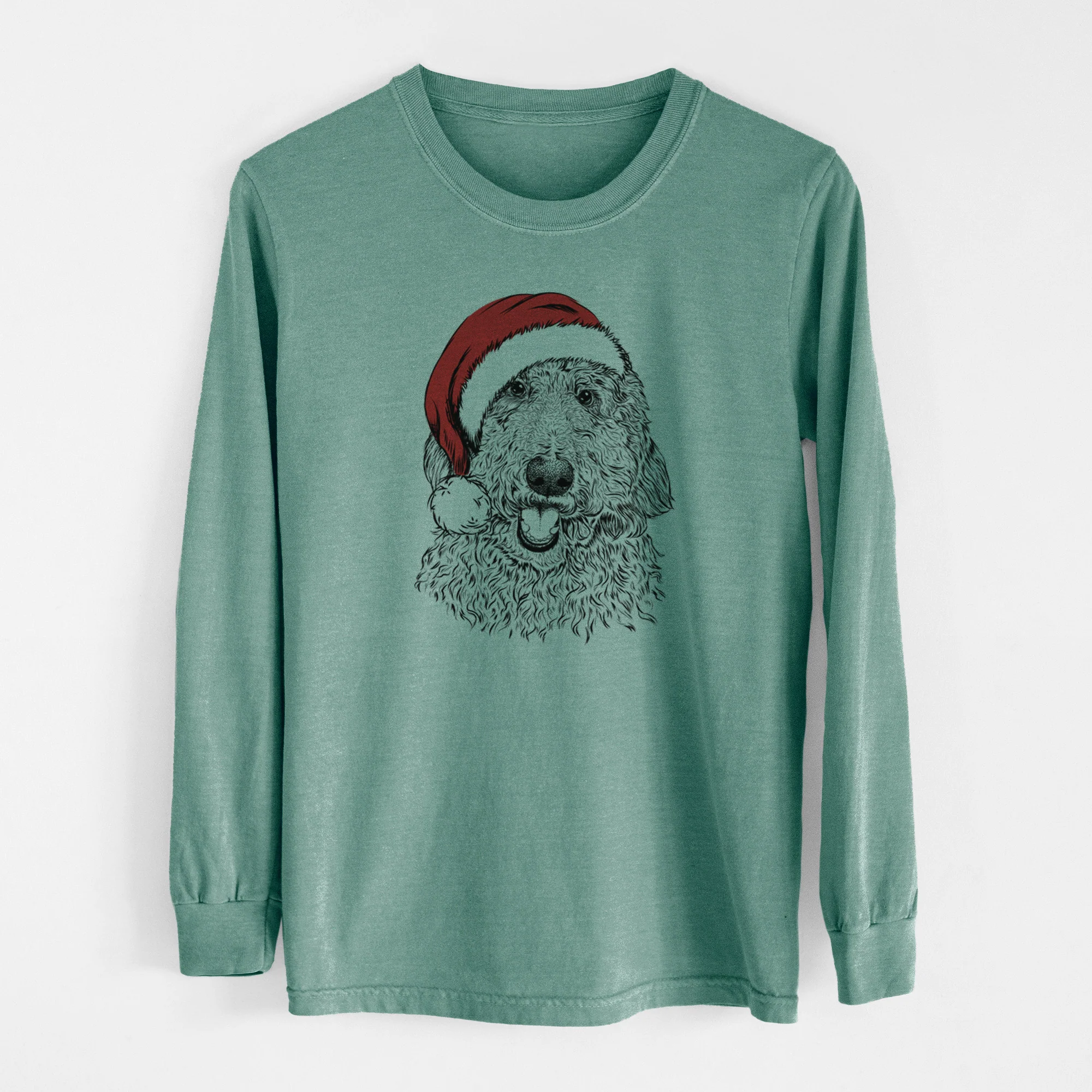 Santa Whisper the Goldendoodle - Men's Heavyweight 100% Cotton Long Sleeve - Image 12