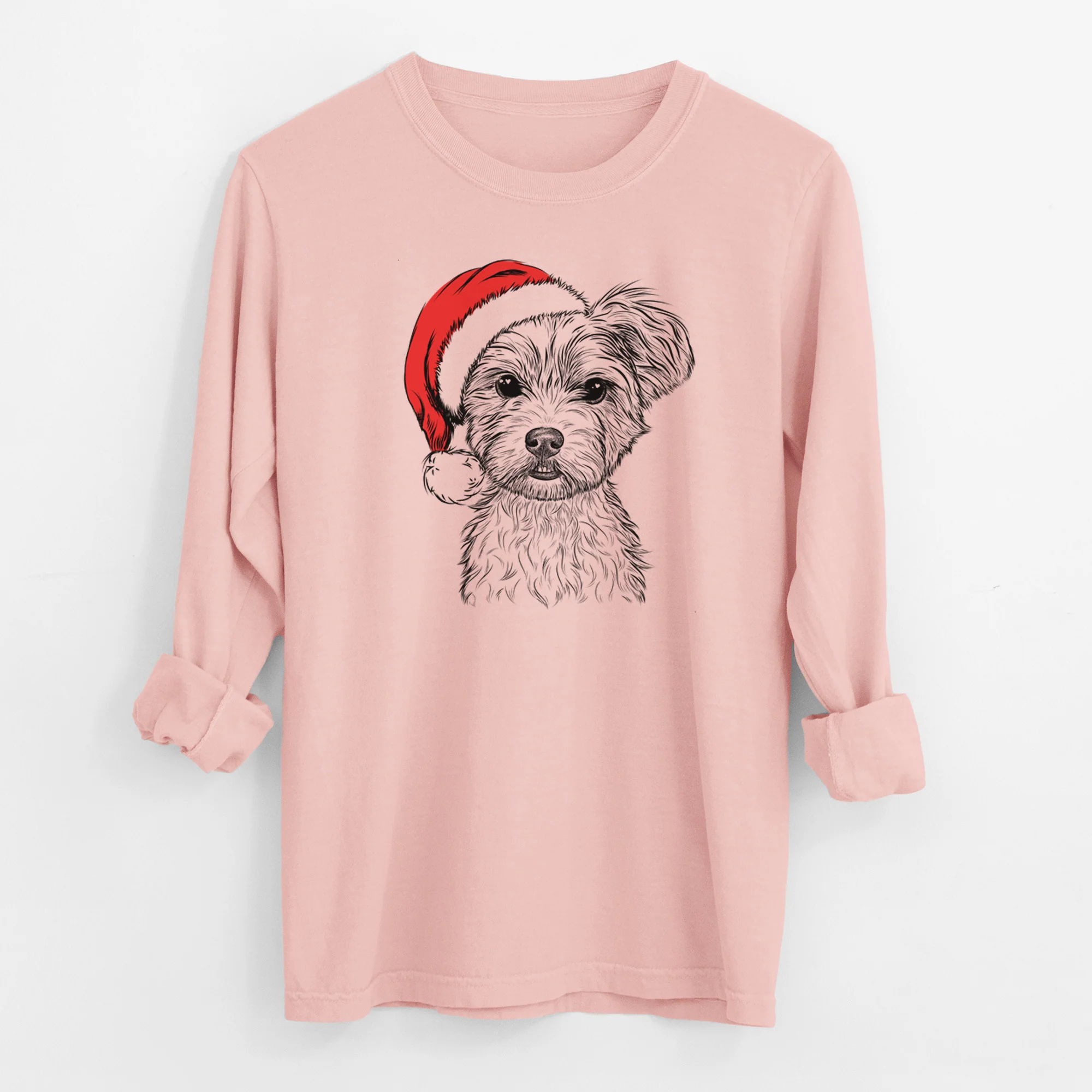 Santa William Mitchell Newman the Yorkshire Terrier - Men's Heavyweight 100% Cotton Long Sleeve - Image 11