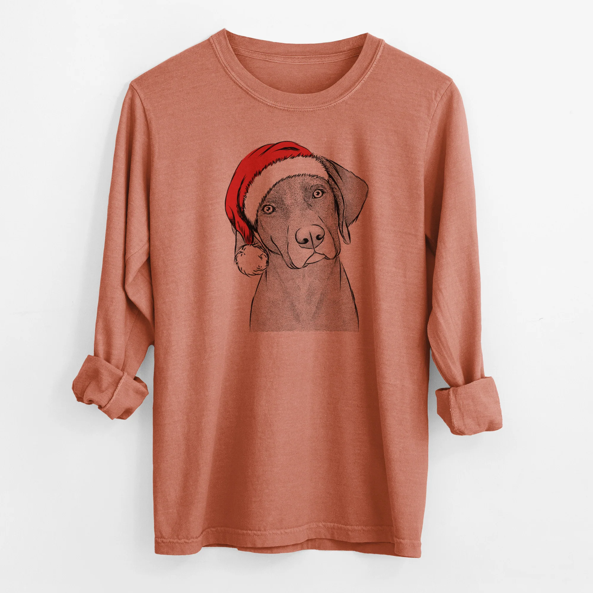 Santa Willow the Weizsla - Men's Heavyweight 100% Cotton Long Sleeve - Image 13