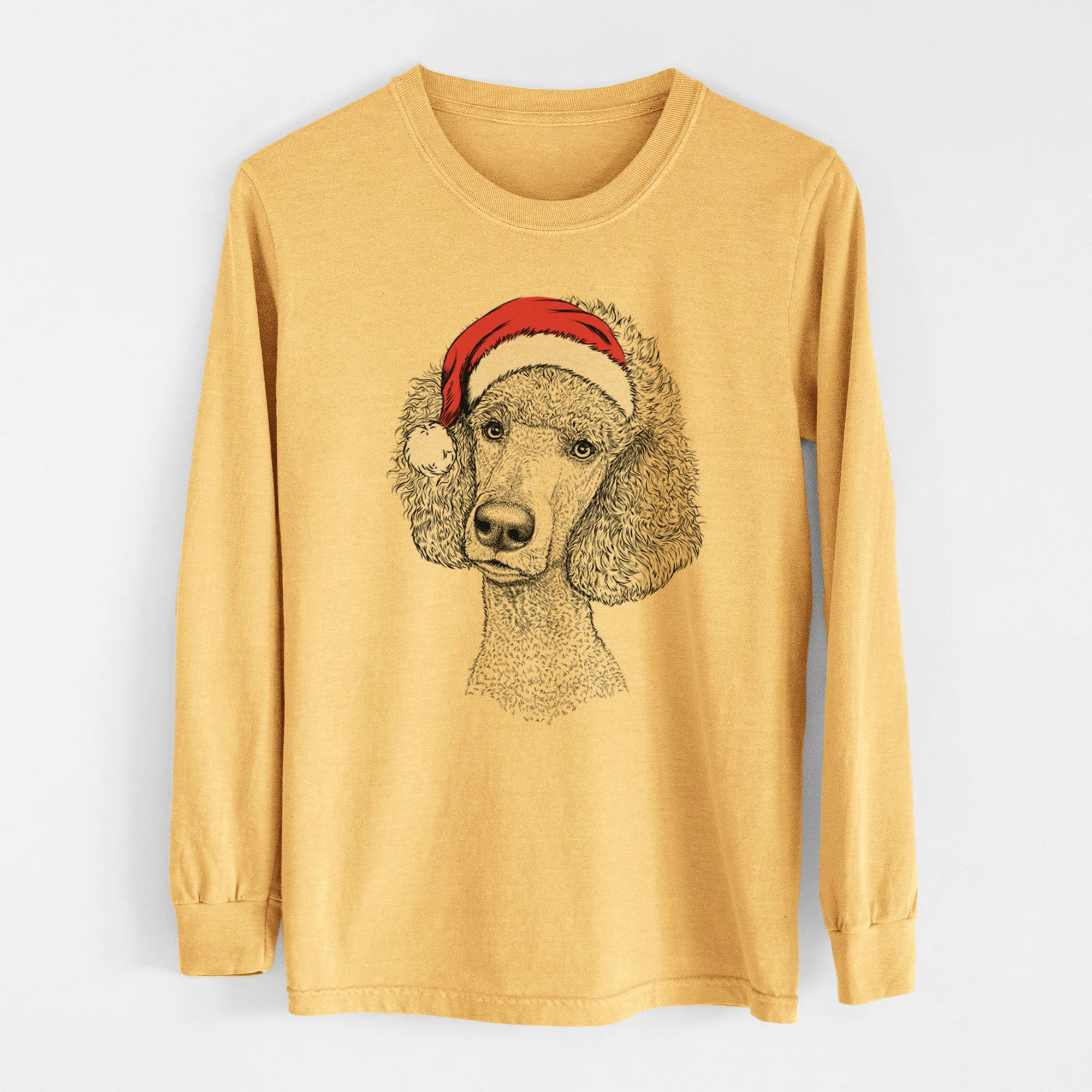 Santa Yuki the Poodle - Heavyweight 100% Cotton Long Sleeve - Image 6