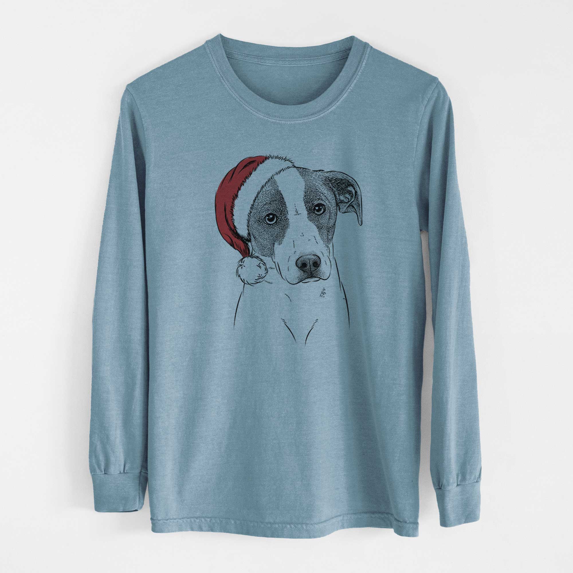 Santa Zephyr the Pointer Mix - Men's Heavyweight 100% Cotton Long Sleeve - Image 8