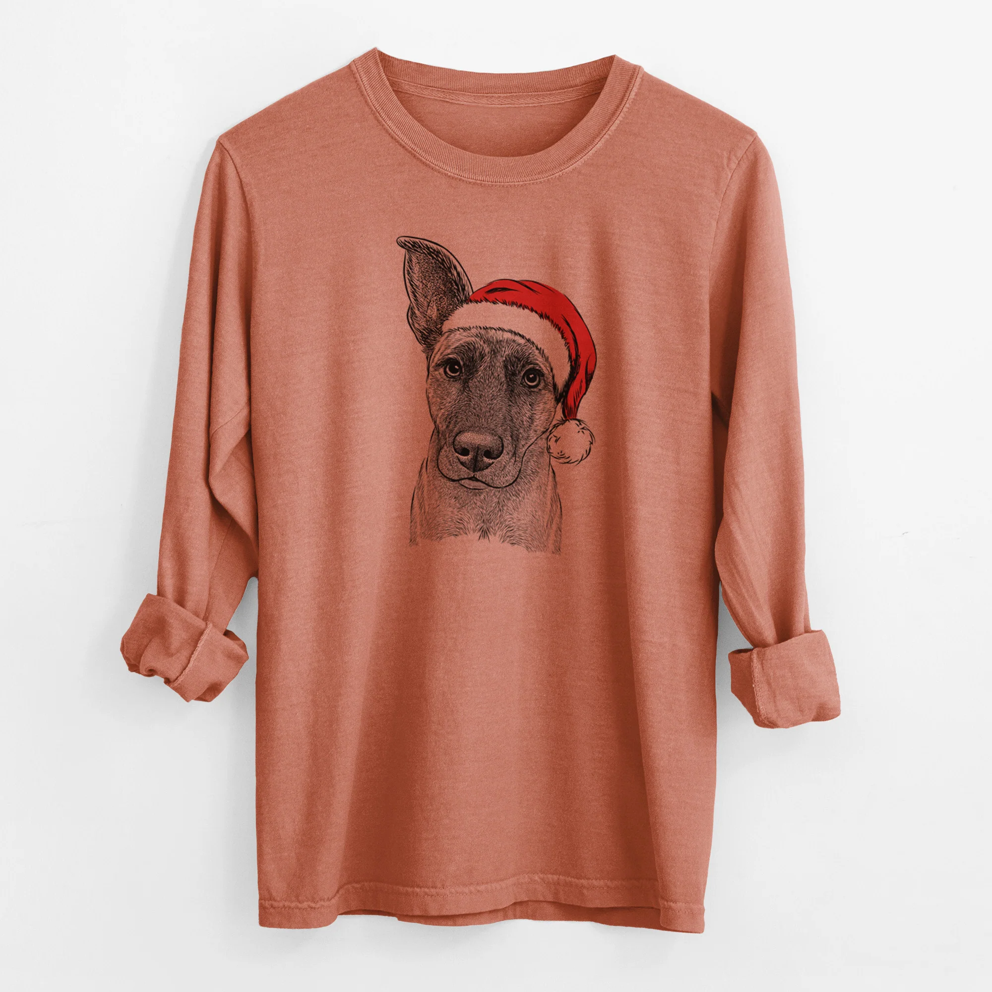 Santa Zoey the Mixed Breed - Men's Heavyweight 100% Cotton Long Sleeve - Image 12