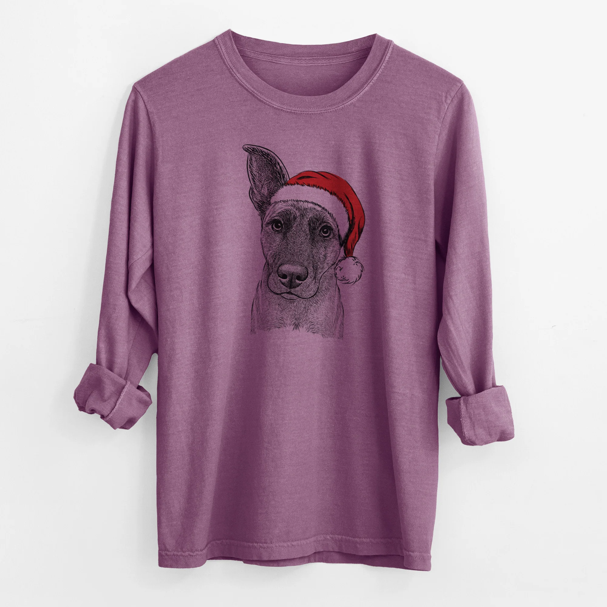 Santa Zoey the Mixed Breed - Men's Heavyweight 100% Cotton Long Sleeve - Image 9