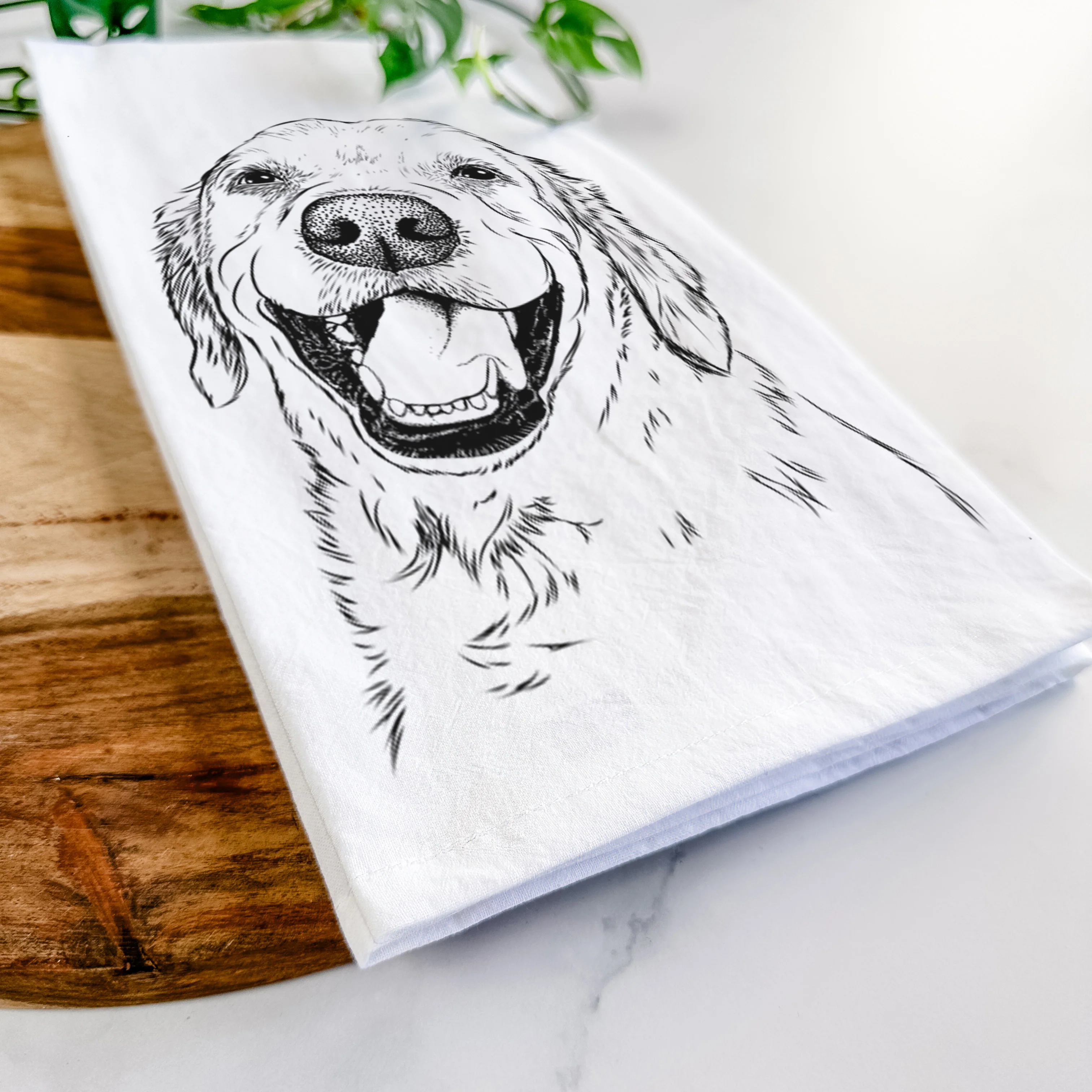 Spanky the Golden Retriever Tea Towel - Image 5