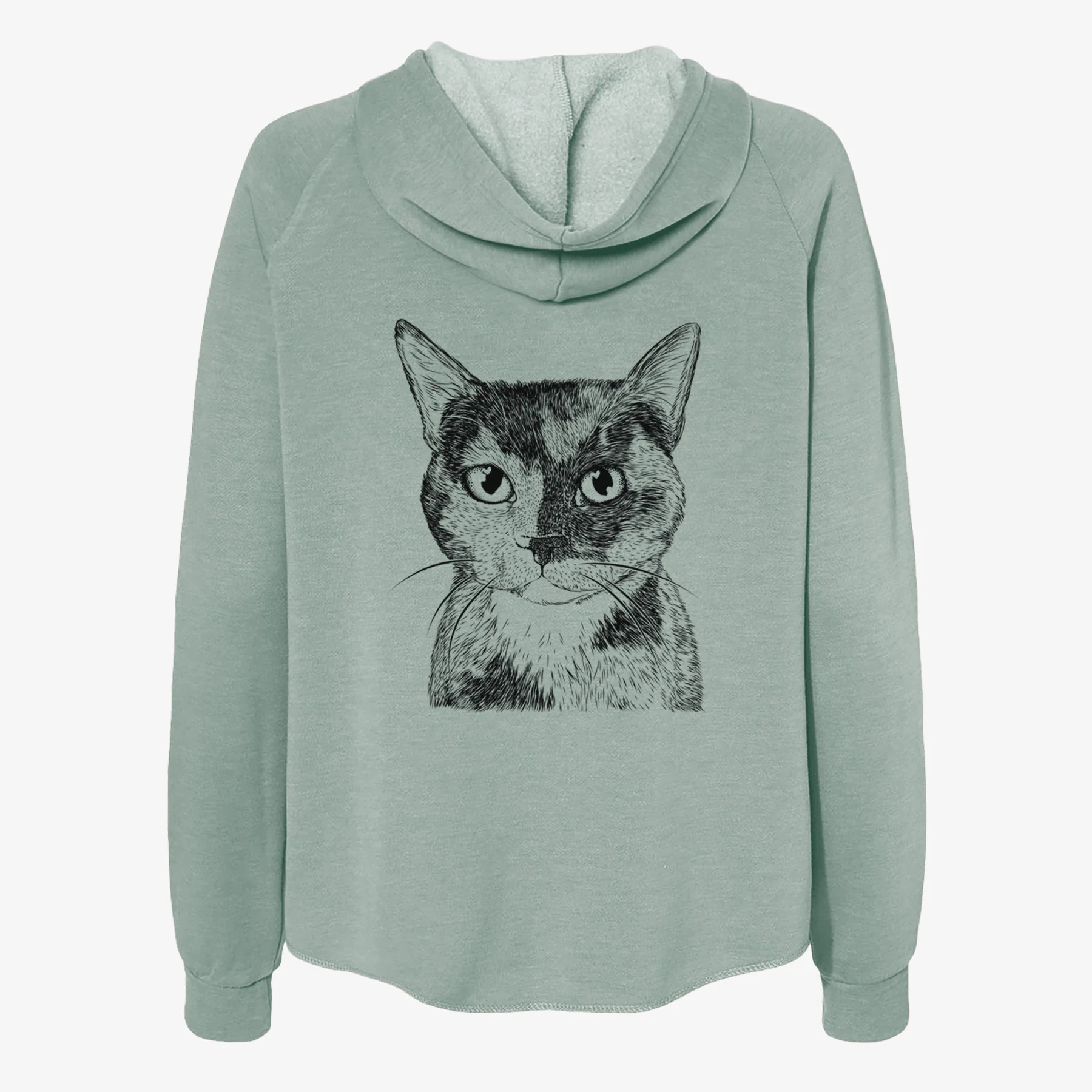 Spooky Kitty the Tortoiseshell Cat - Women's Cali Wave Zip-Up Sweatshirt - Image 4