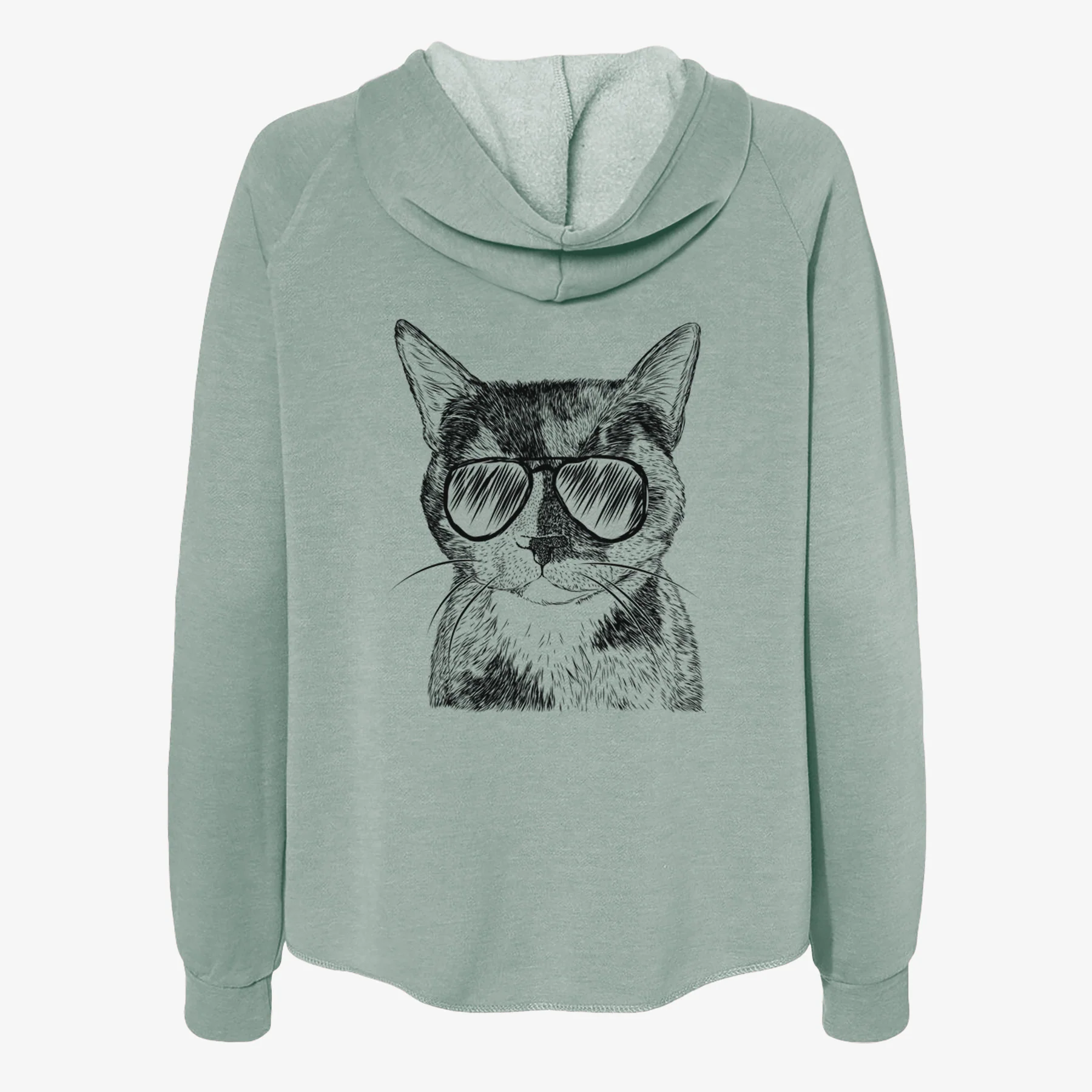 Spooky Kitty the Tortoiseshell Cat - Women's Cali Wave Zip-Up Sweatshirt - Image 7