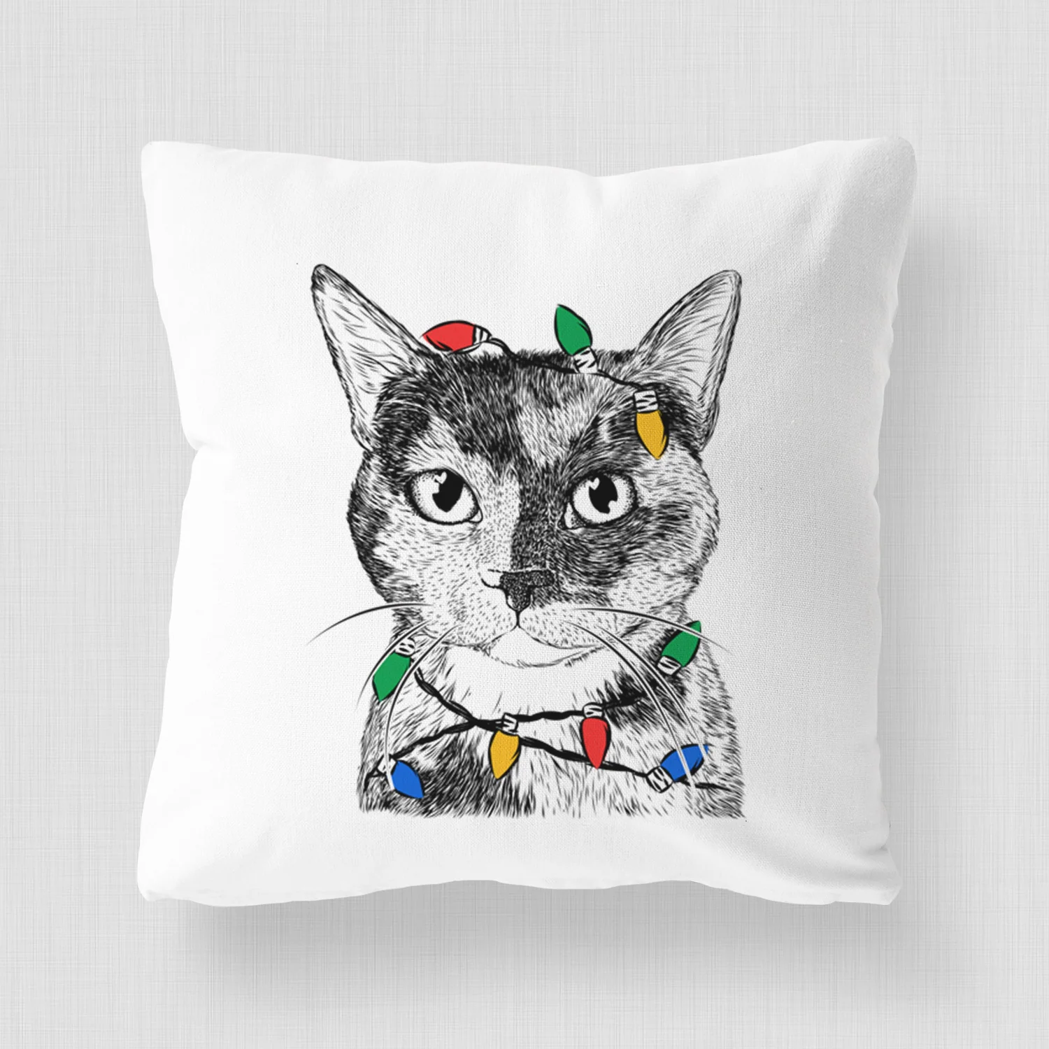 Spooky Kitty the Tortoiseshell Cat - Throw Pillow Cover - Image 4