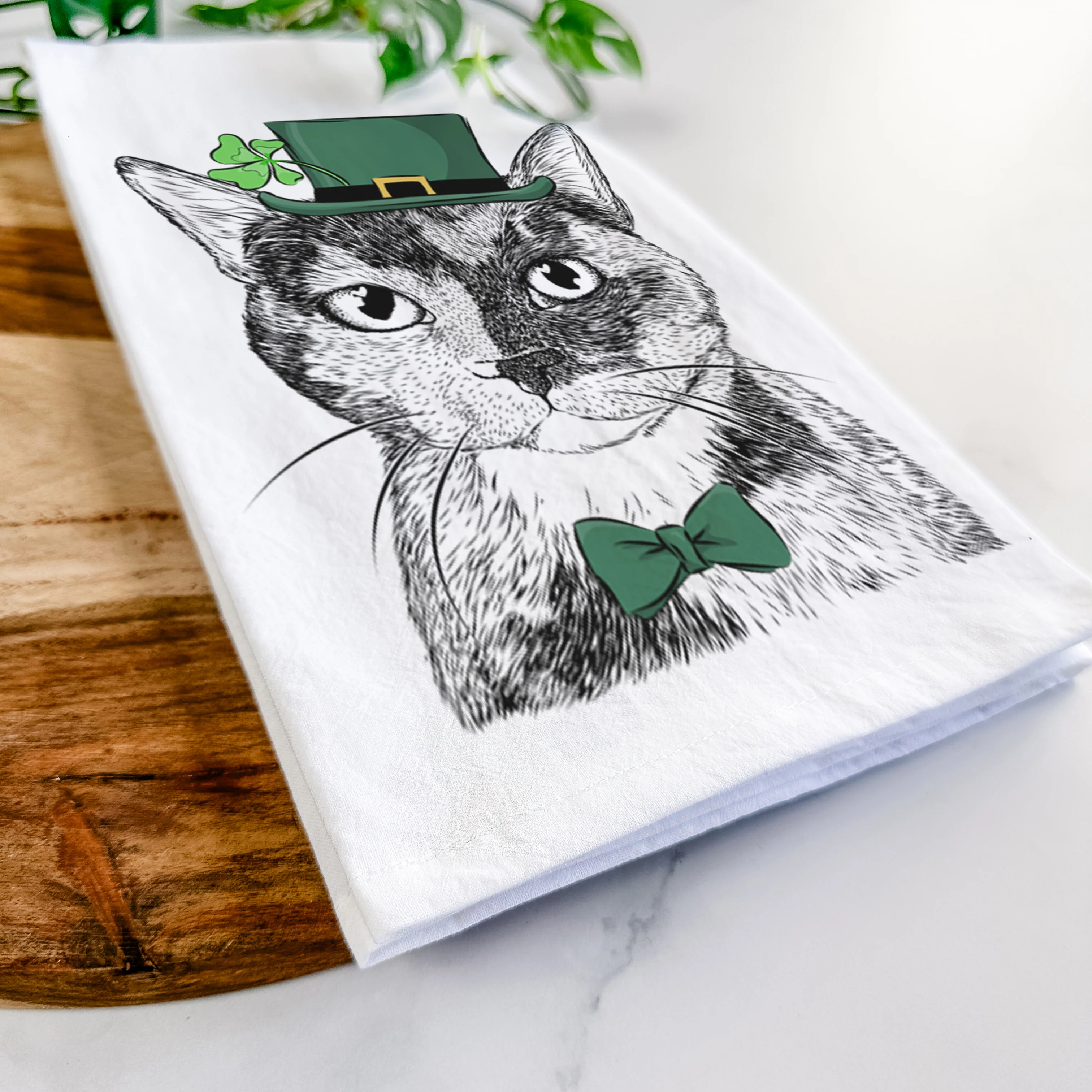 Spooky Kitty the Tortoiseshell Cat Tea Towel - Image 13