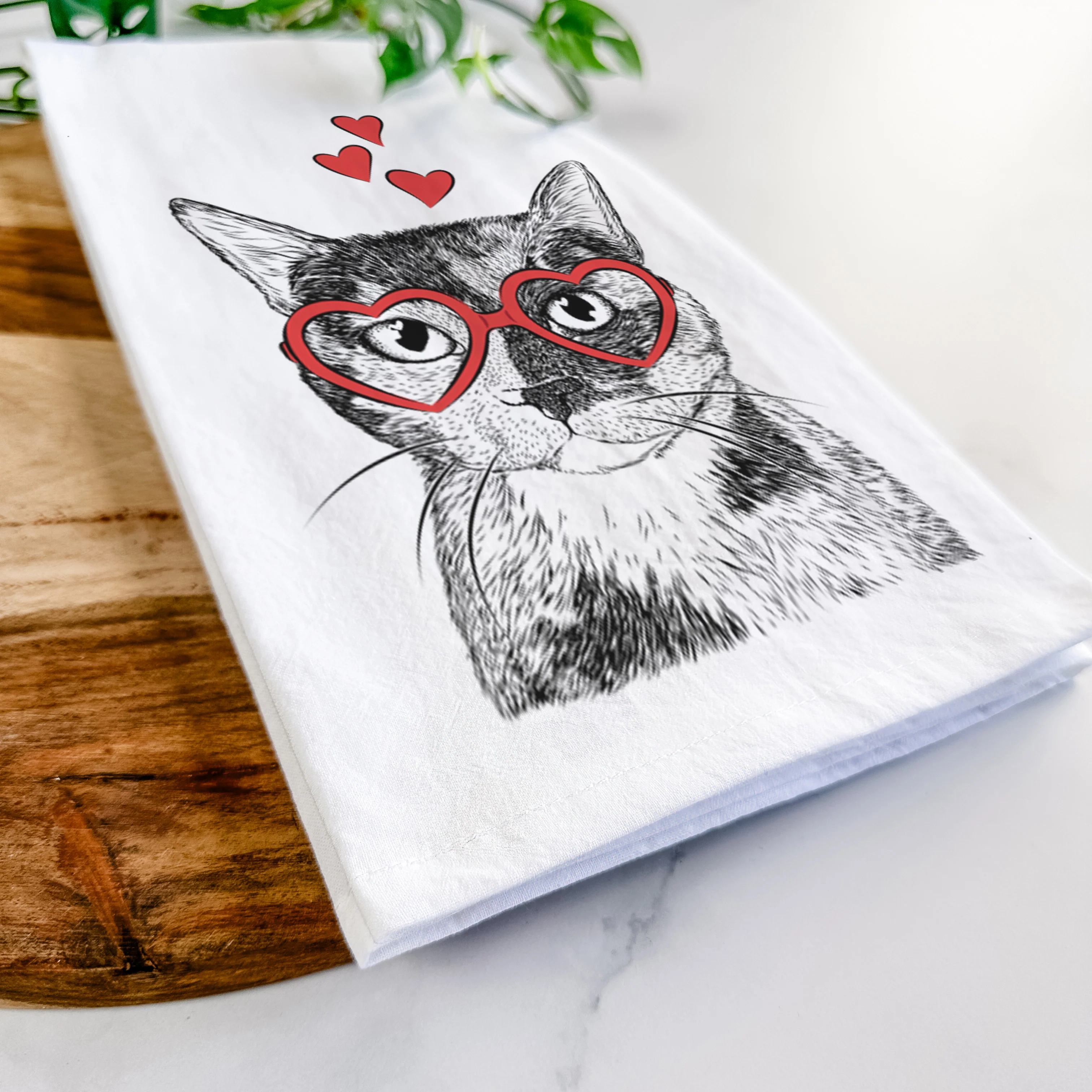 Spooky Kitty the Tortoiseshell Cat Tea Towel - Image 7